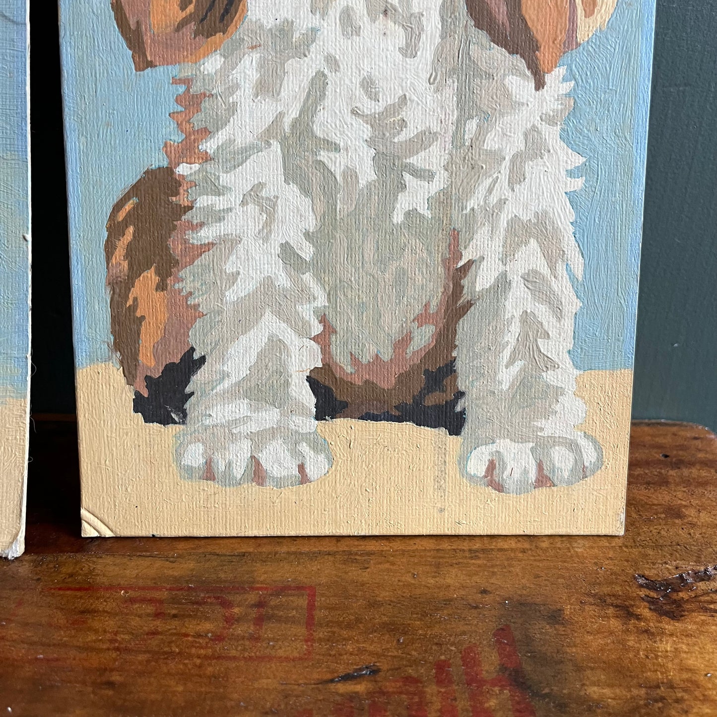 Vintage 70s Paint By Number Spaniel Beagle Dog Paintings