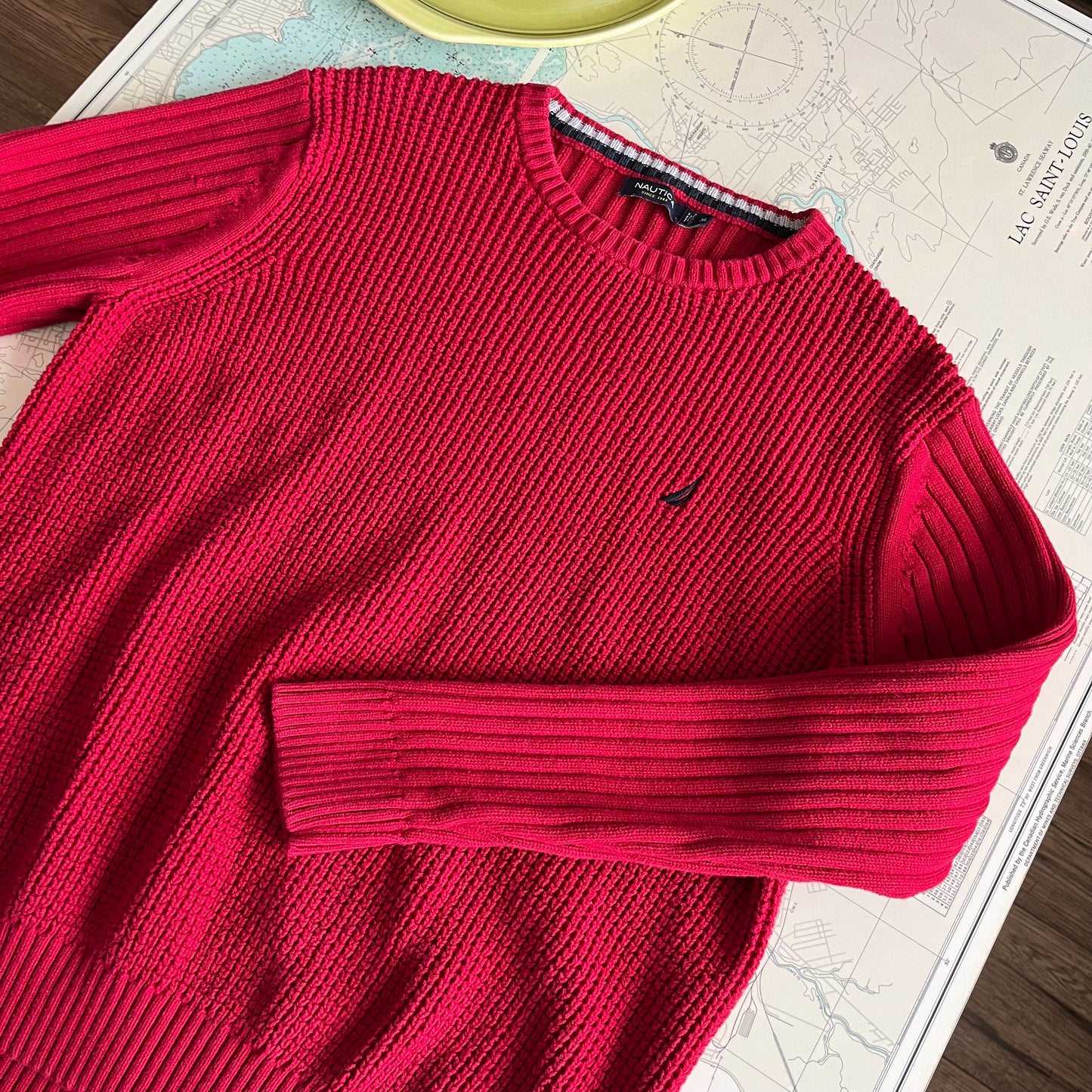 Nautica Red Heavy Knit Sweater