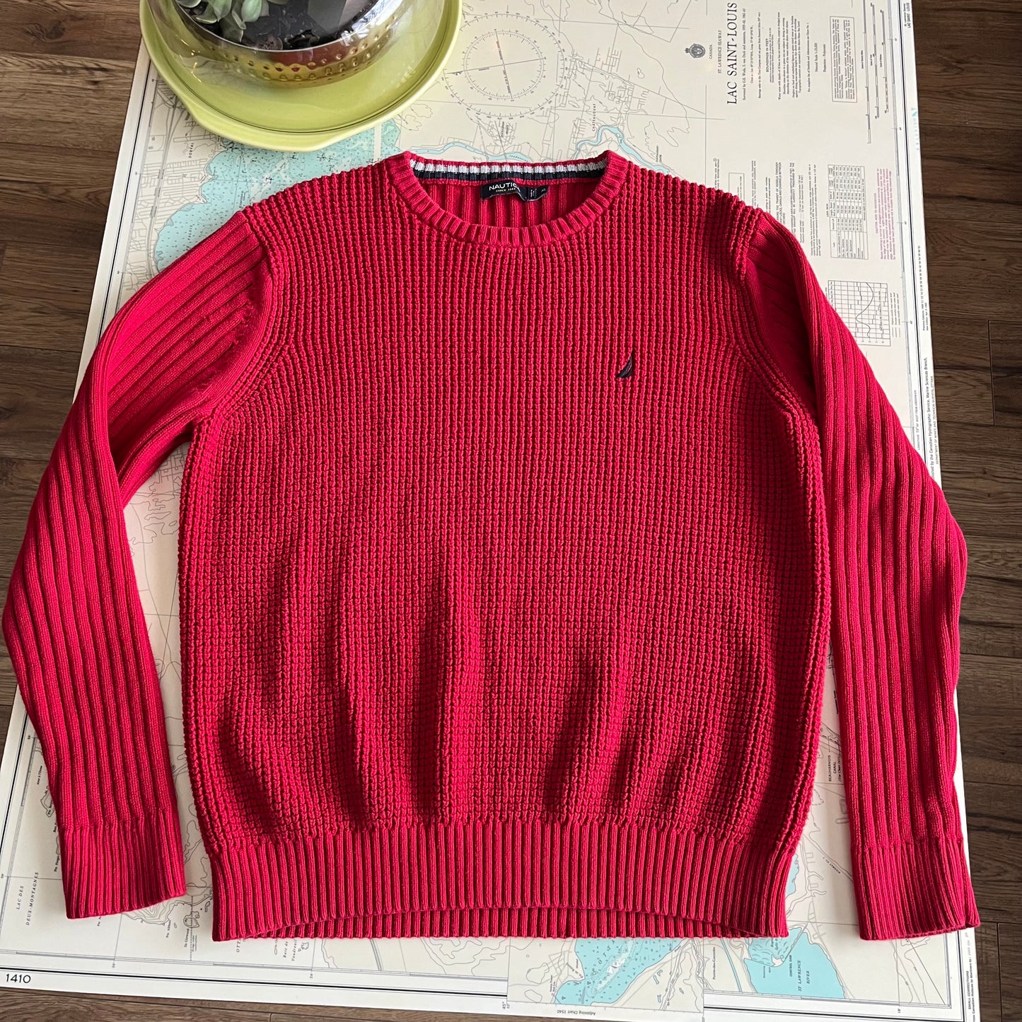 Nautica Red Heavy Knit Sweater