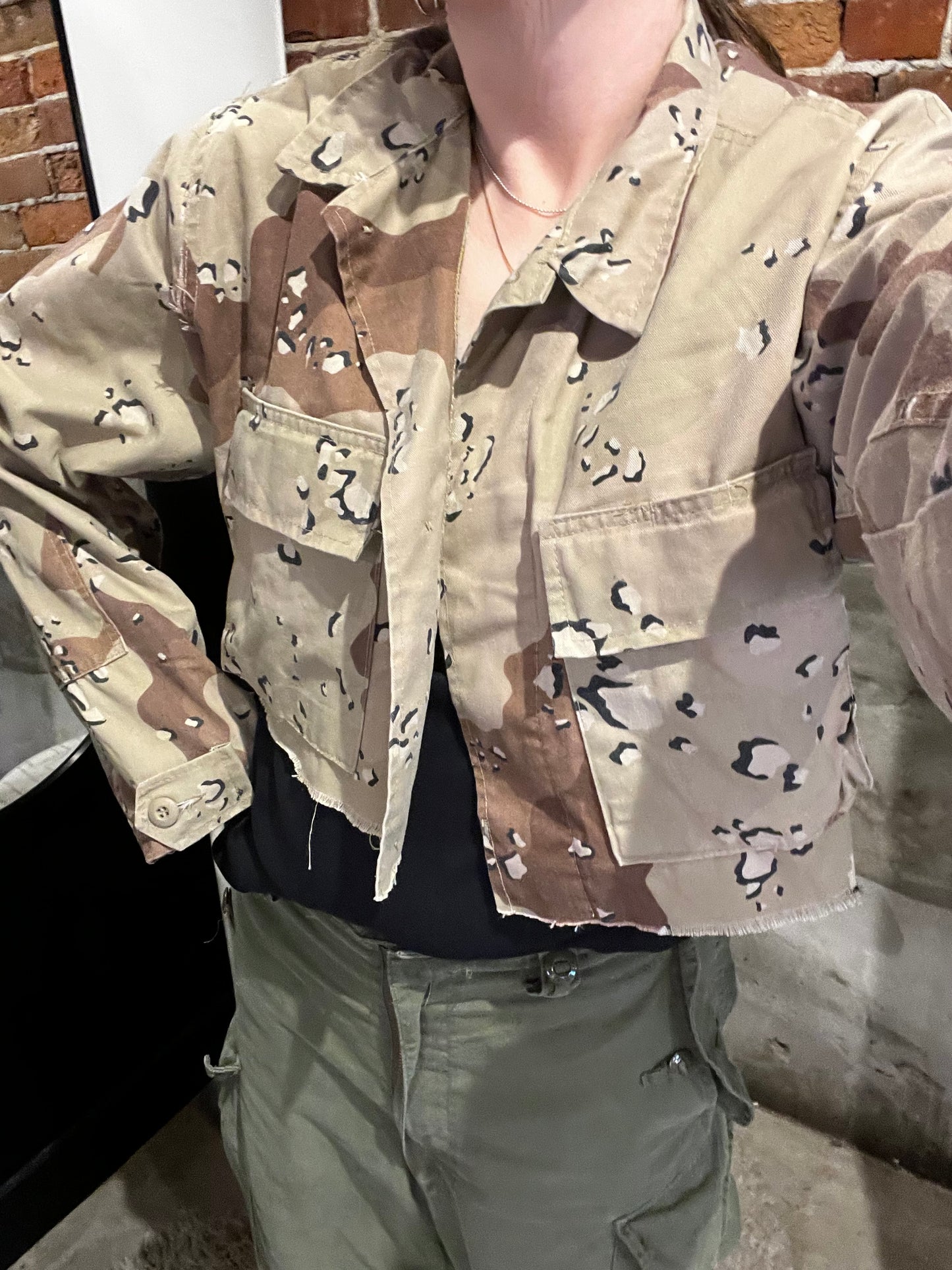 Vintage Cropped Desert Camo Jacket