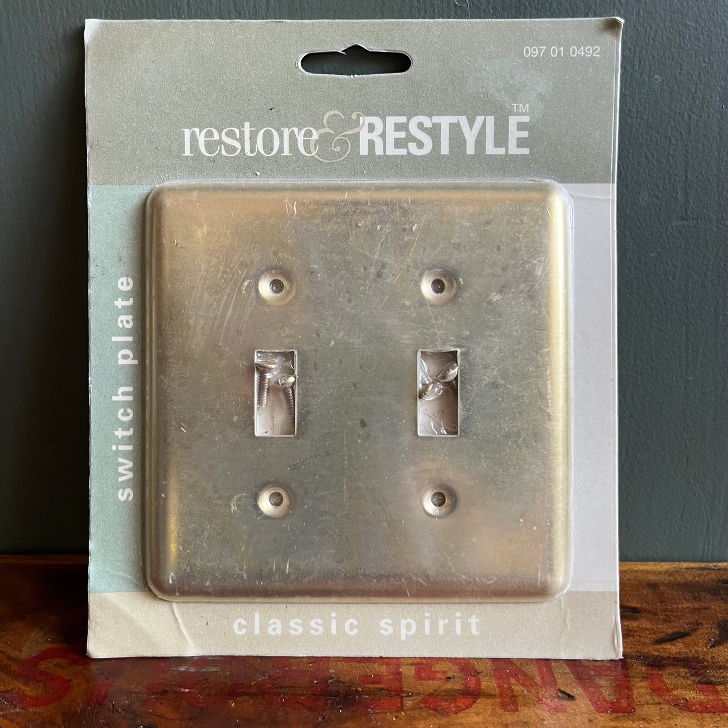 Vintage 90s Brass Double Switchplate