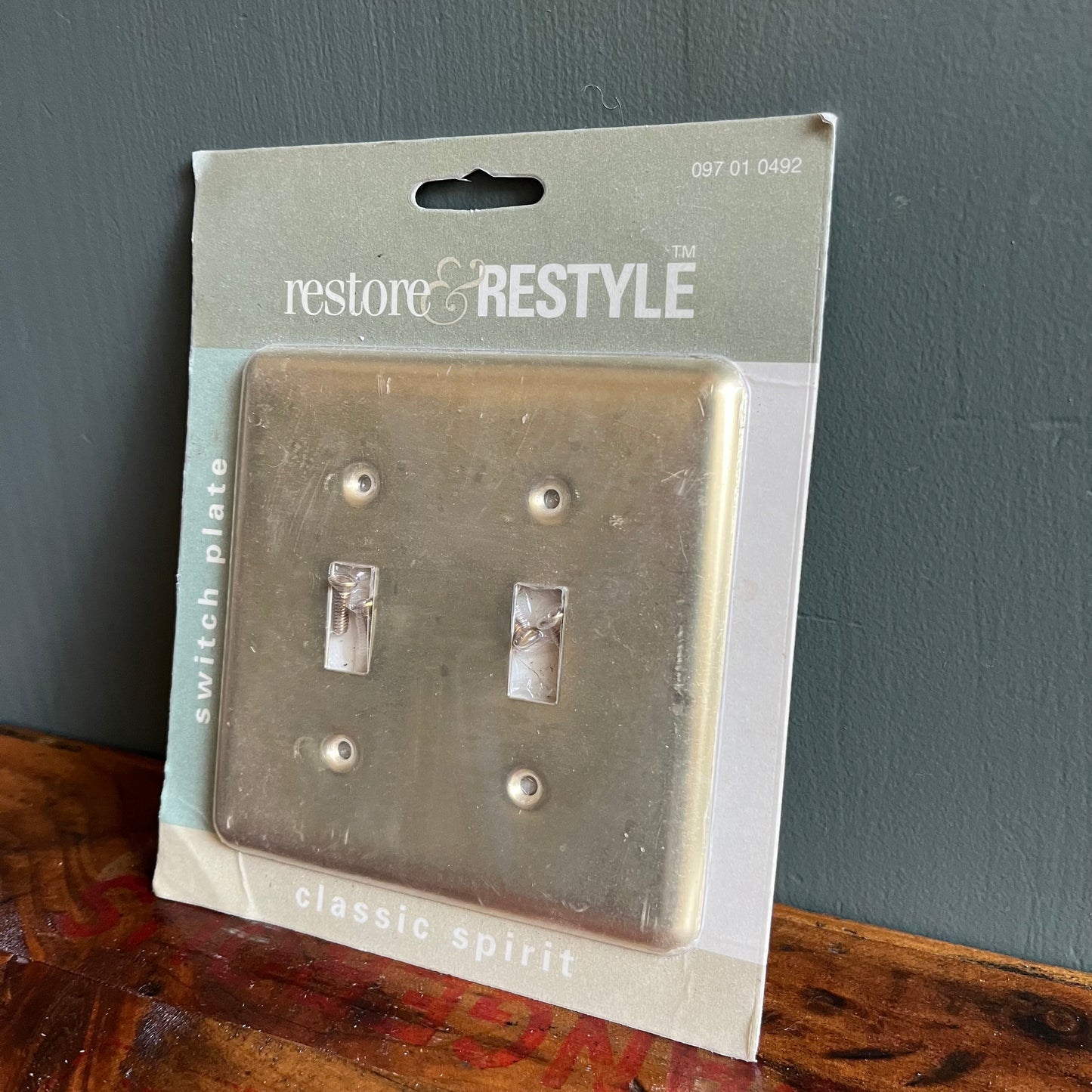 Vintage 90s Brass Double Switchplate