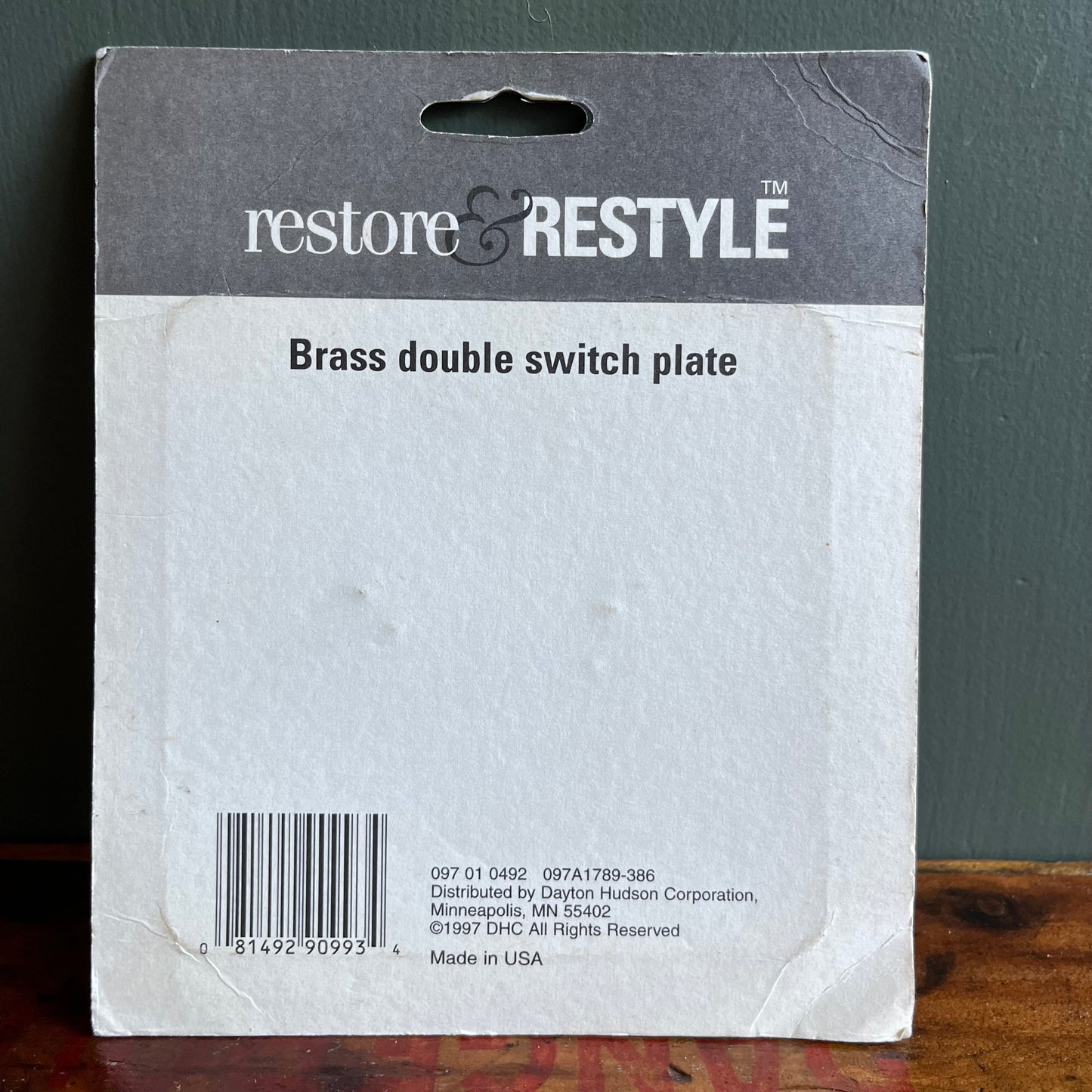 Vintage 90s Brass Double Switchplate