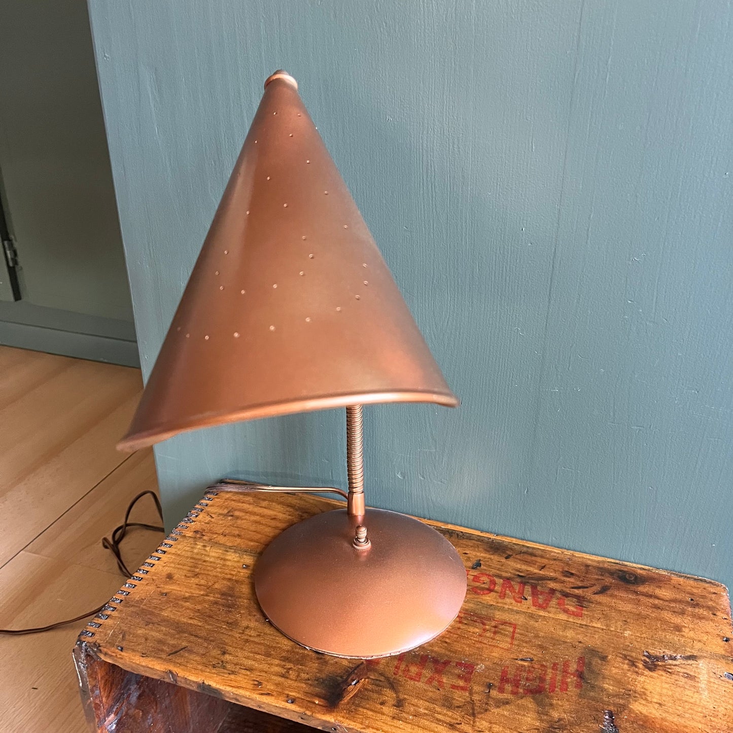 Vintage Copper Gooseneck Lamp
