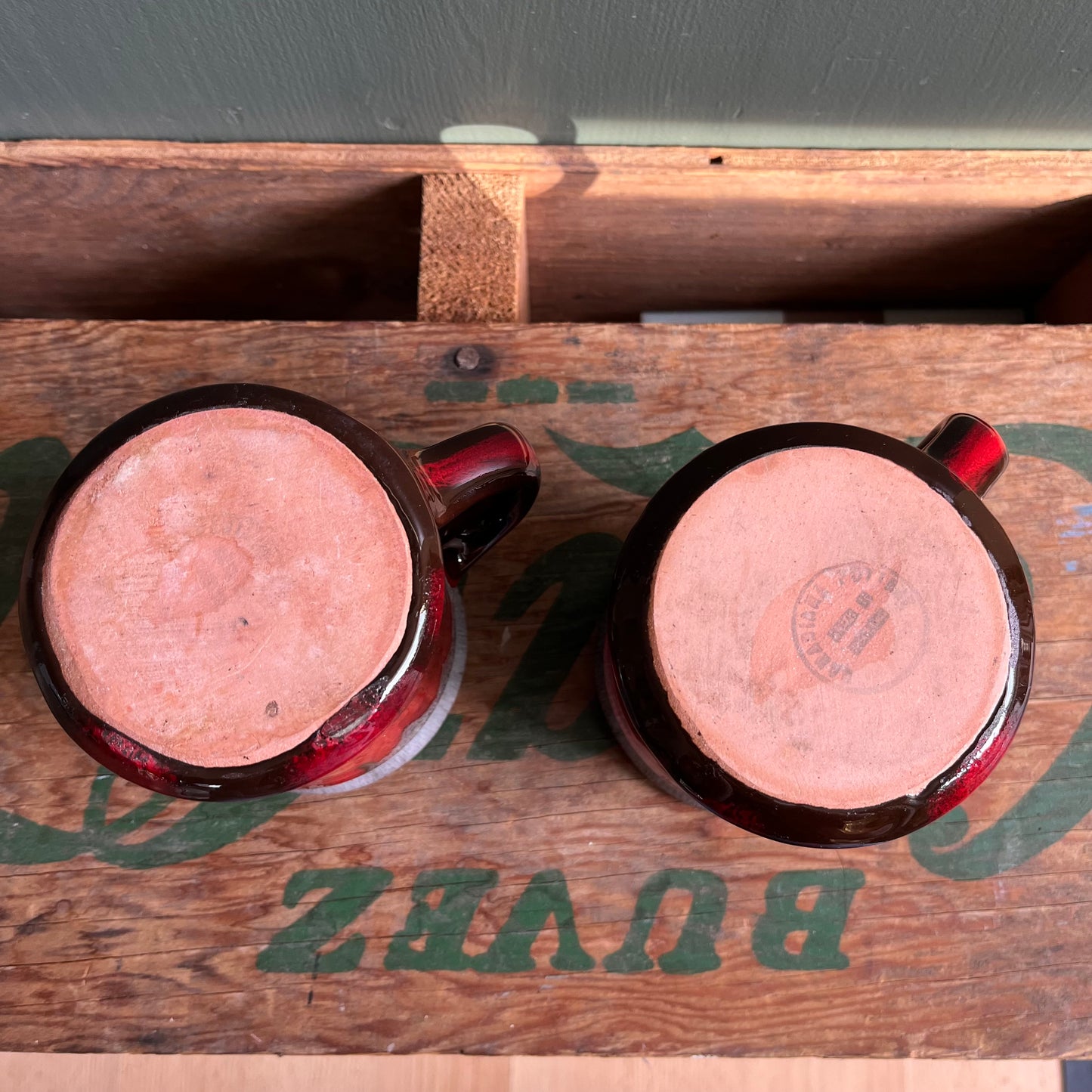 Vintage Canadiana Pottery Mug Set of Two