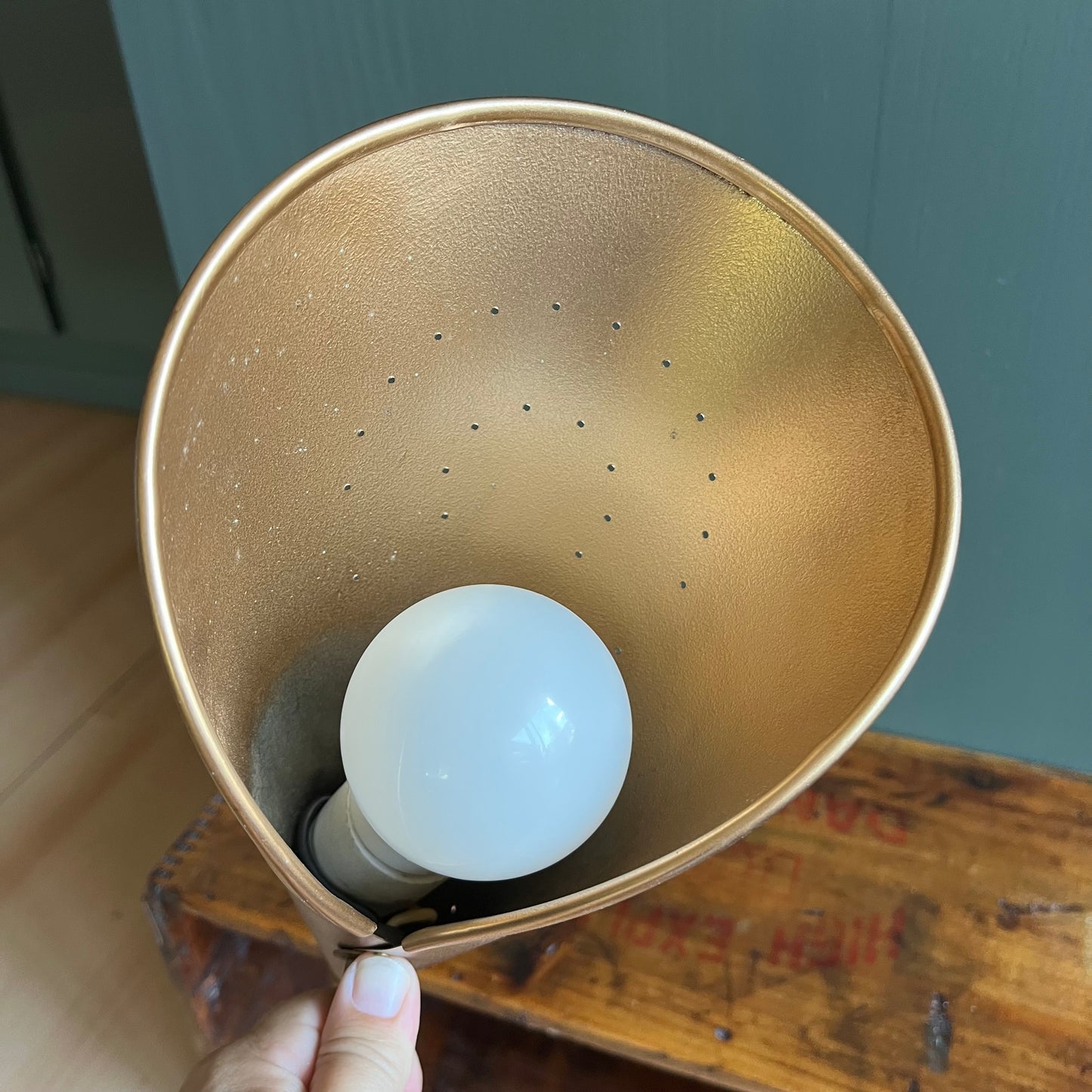 Vintage Copper Gooseneck Lamp