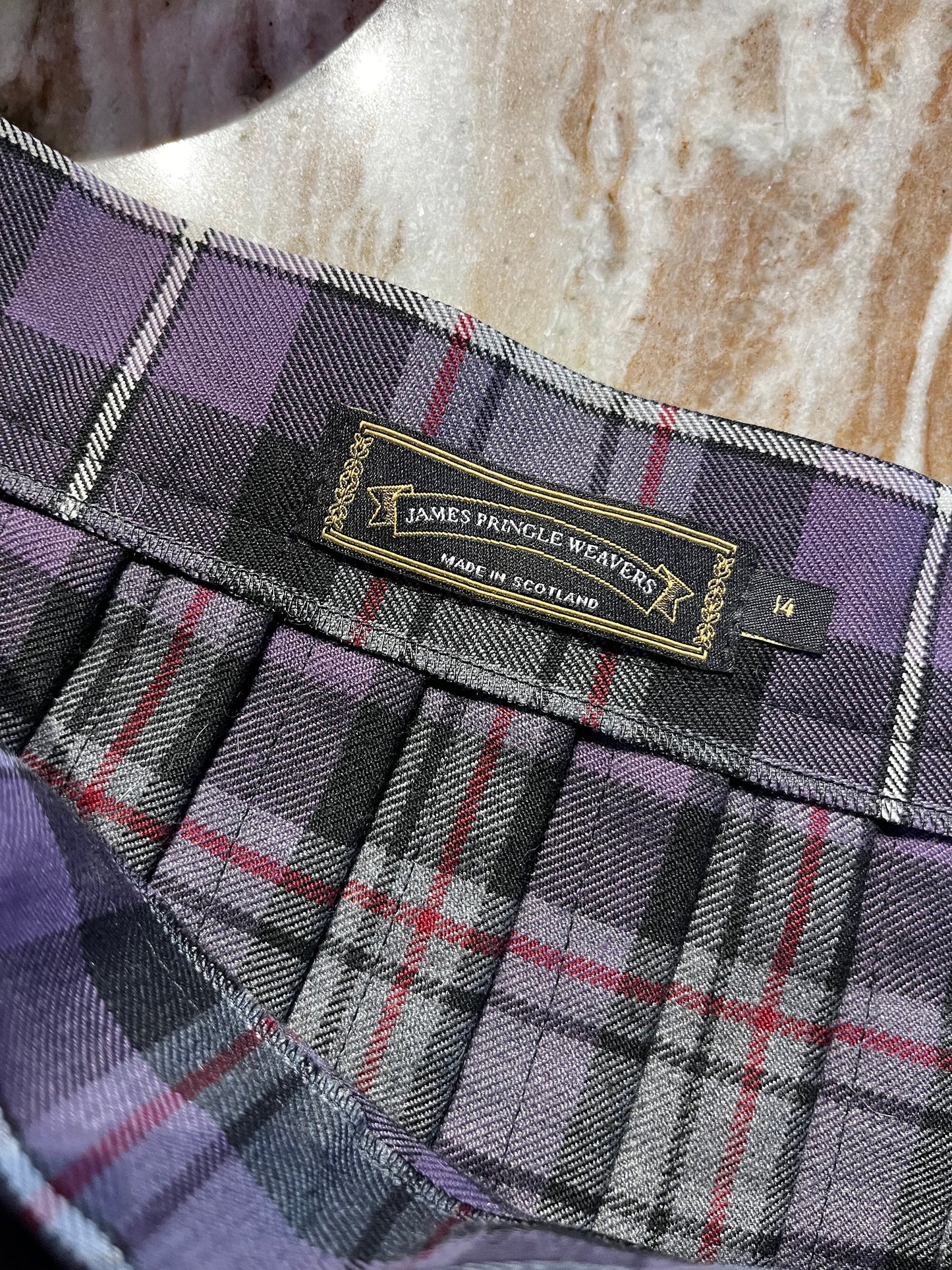 Vintage James Pringle Weaver Purple Plaid Short Kilt
