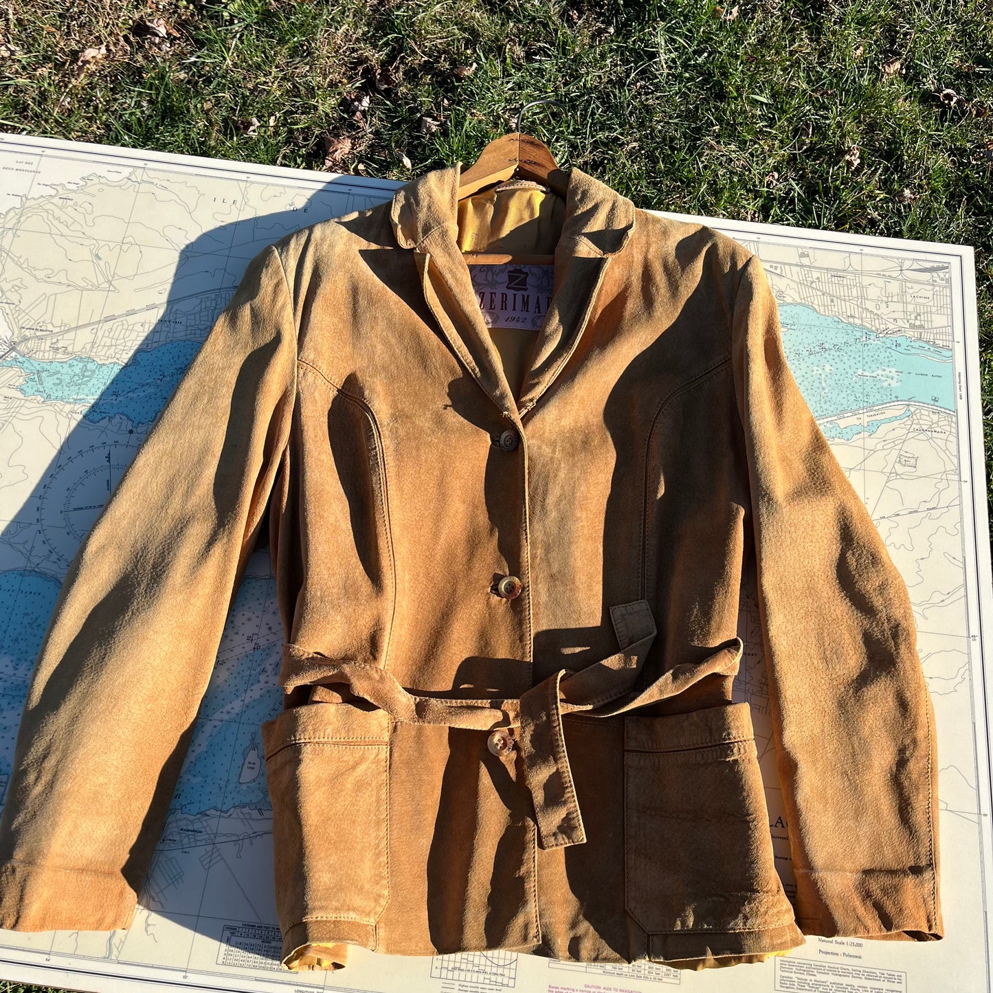 Vintage Zerimar Belted Suede Jacket