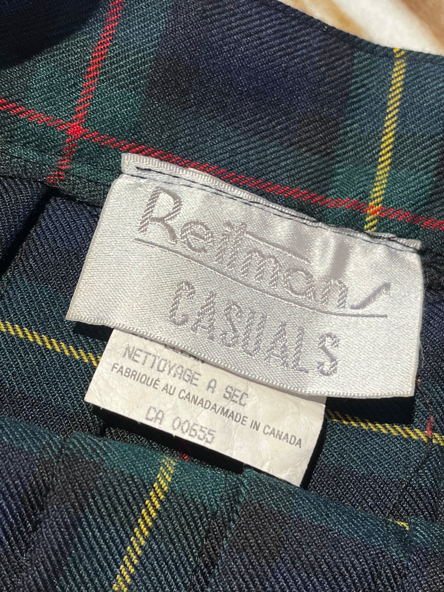 Vintage 90s Reitmans Plaid Pleated Skirt