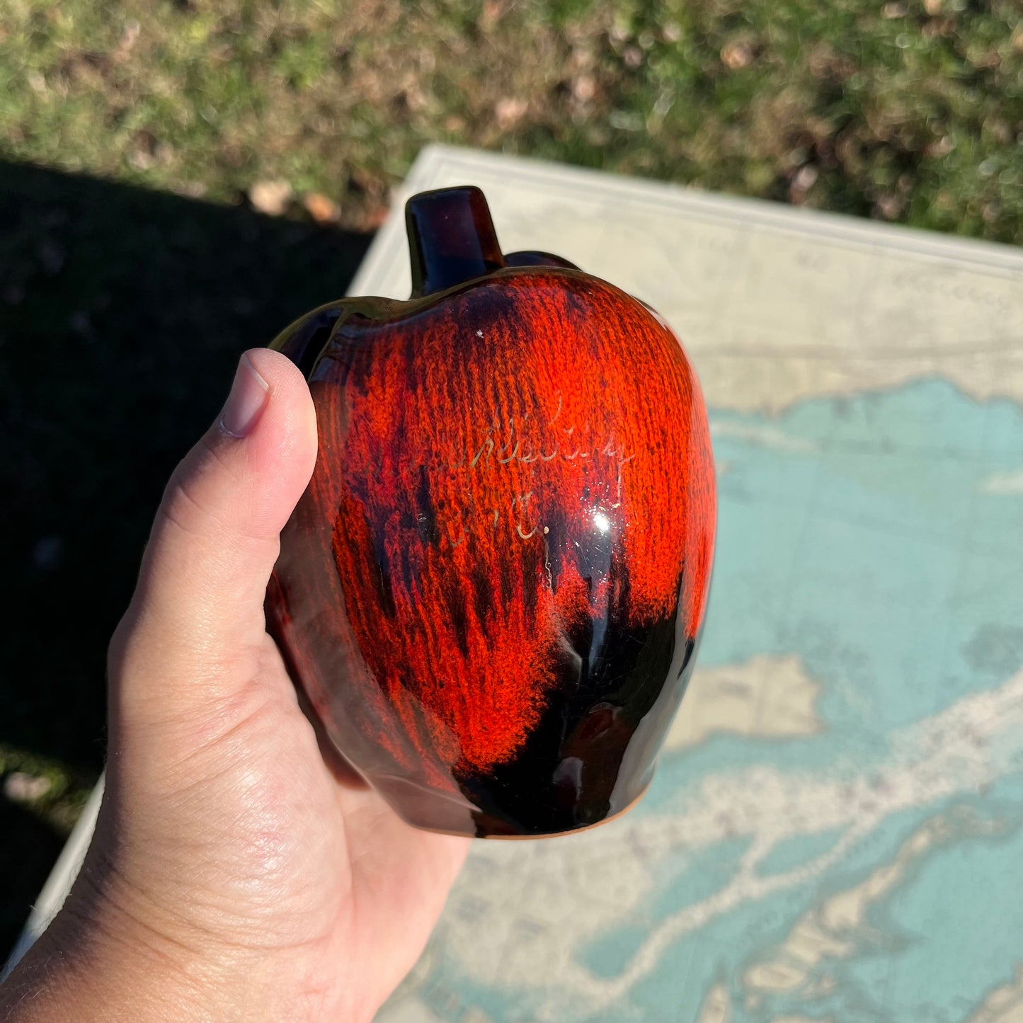 Vintage Ceramic Apple Bank Canadiana Pottery