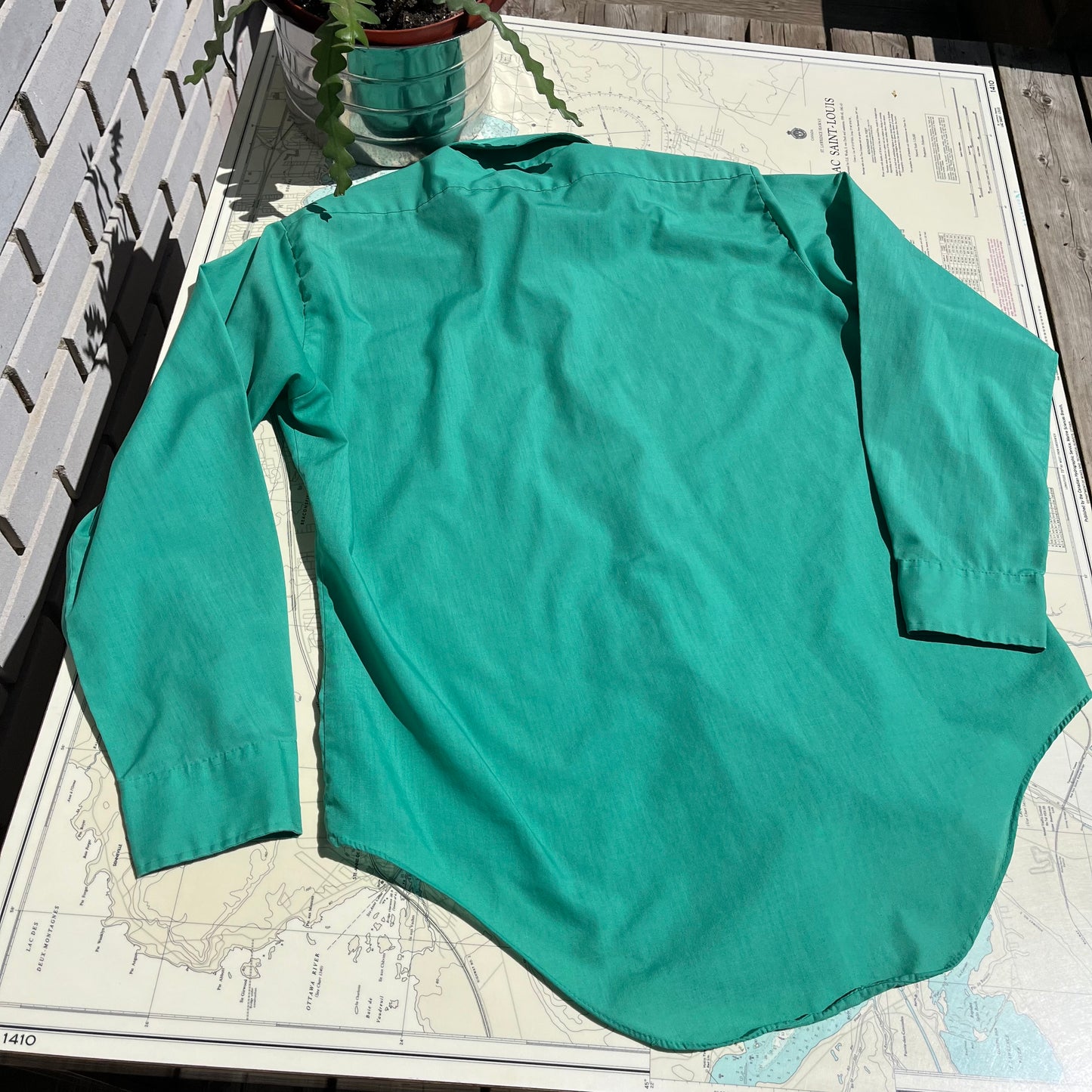 Vintage Apple Green Mohawk Button Up Long Sleeve Shirt