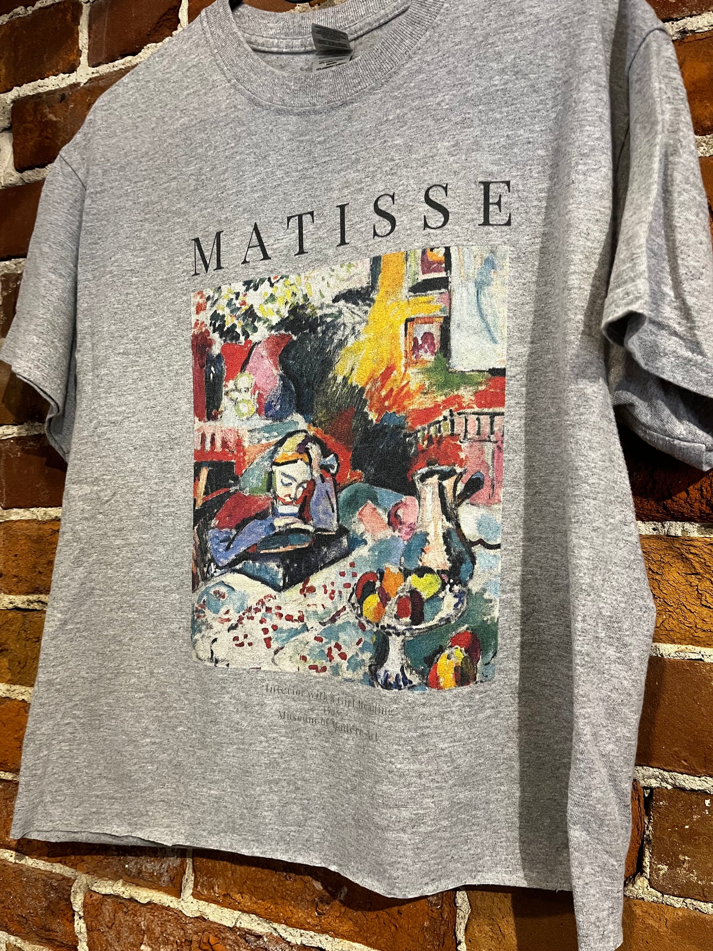 Vintage Matisse MOMA Girl Reading Cropped Graphic Tee Shirt