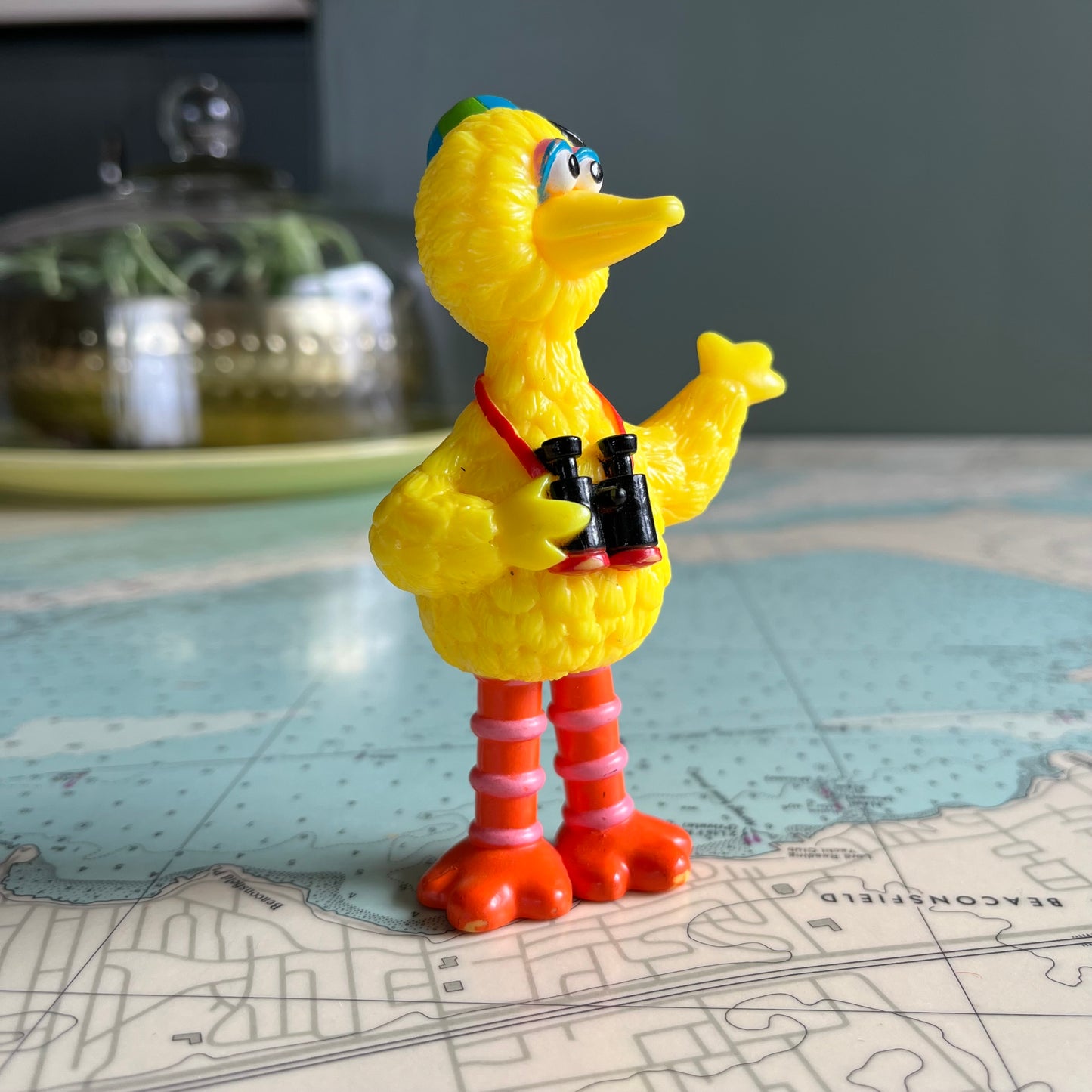 Vintage Sesame Street Big Bird with Binoculars Figurine