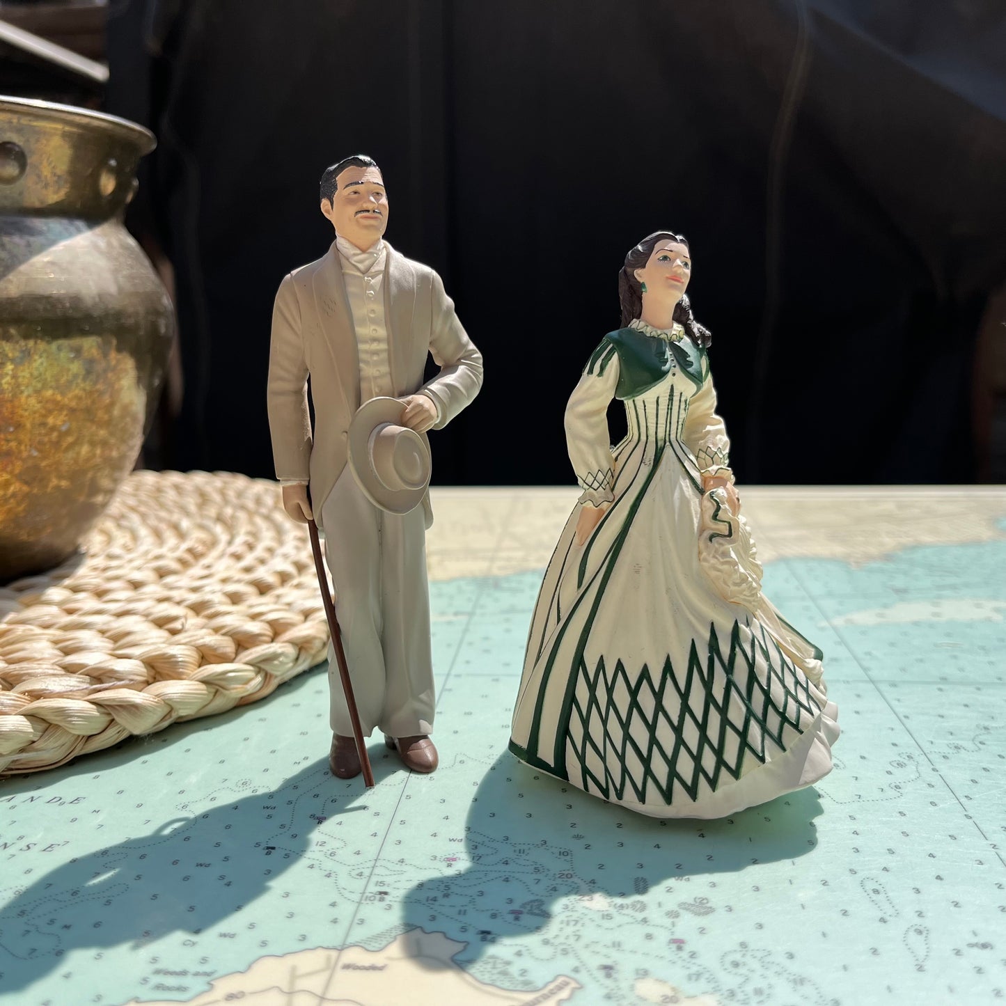 Vintage 1999 Hallmark Rhett Butler & Scarlett O'Hara Ornaments