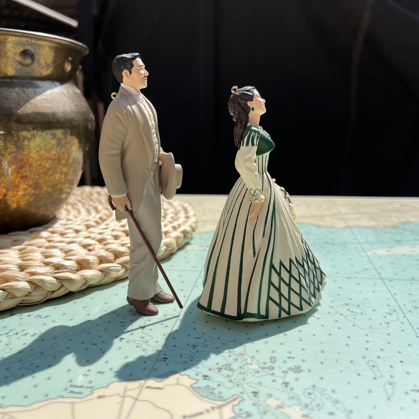 Vintage 1999 Hallmark Rhett Butler & Scarlett O'Hara Ornaments