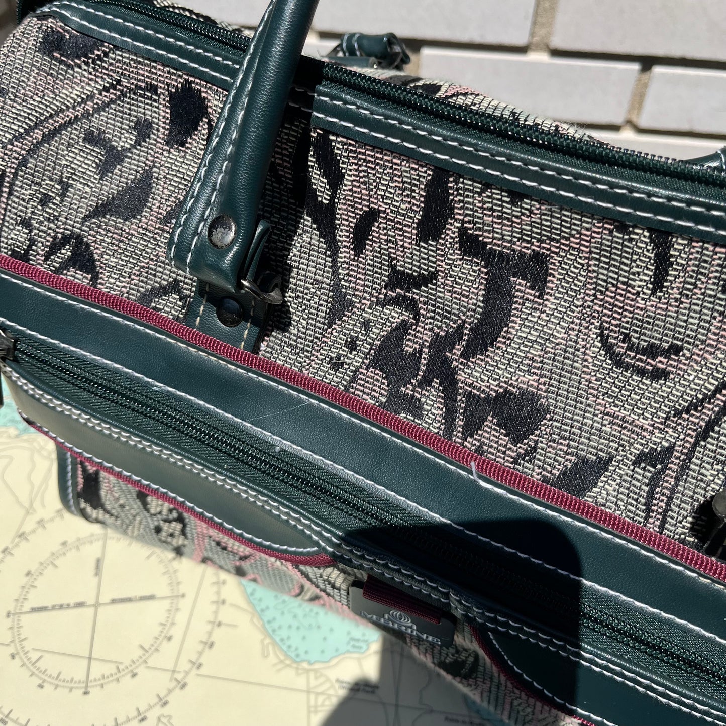 Vintage McBrine Mary Poppins Tapestry Luggage Bag