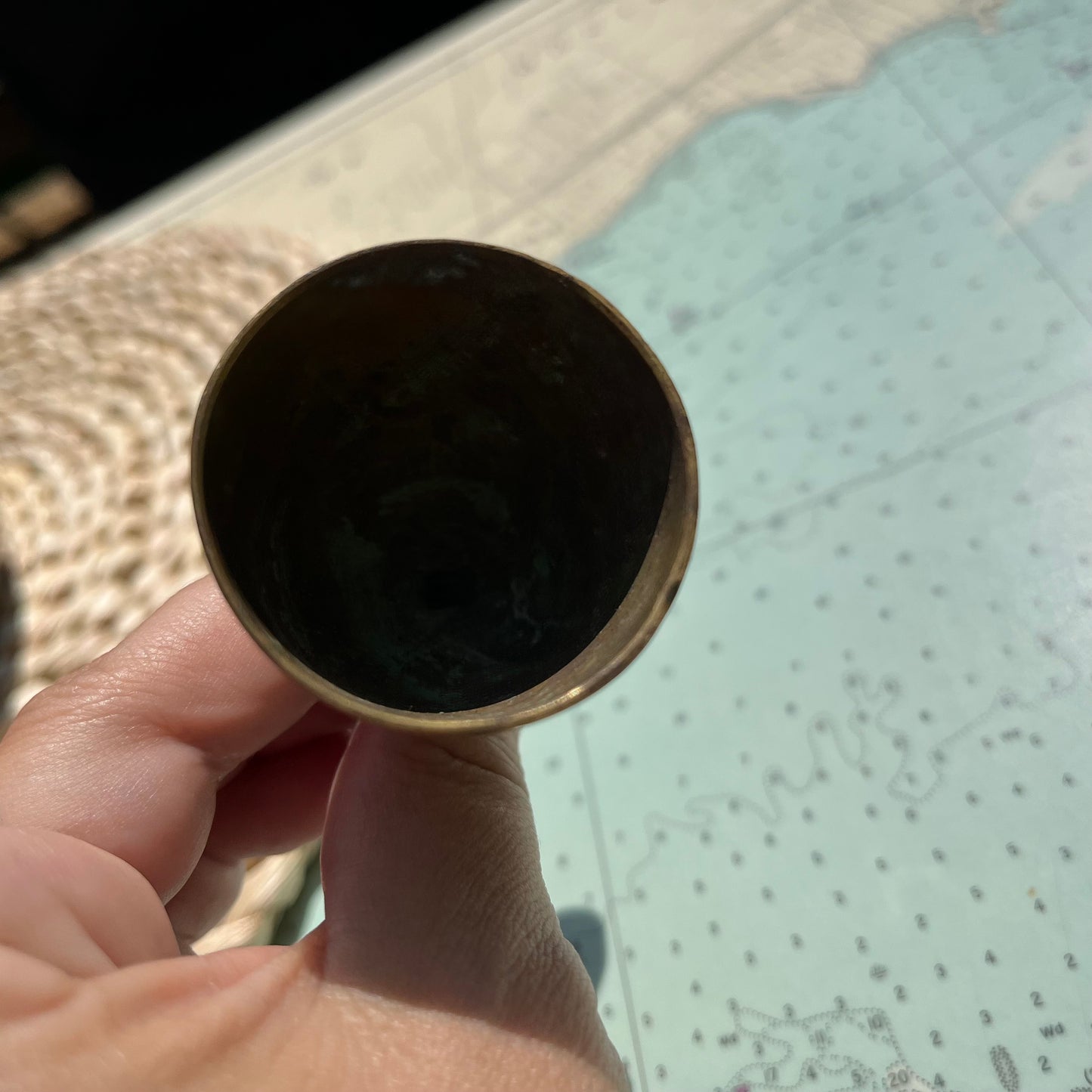 Vintage Floral Brass Mini Wine Goblet