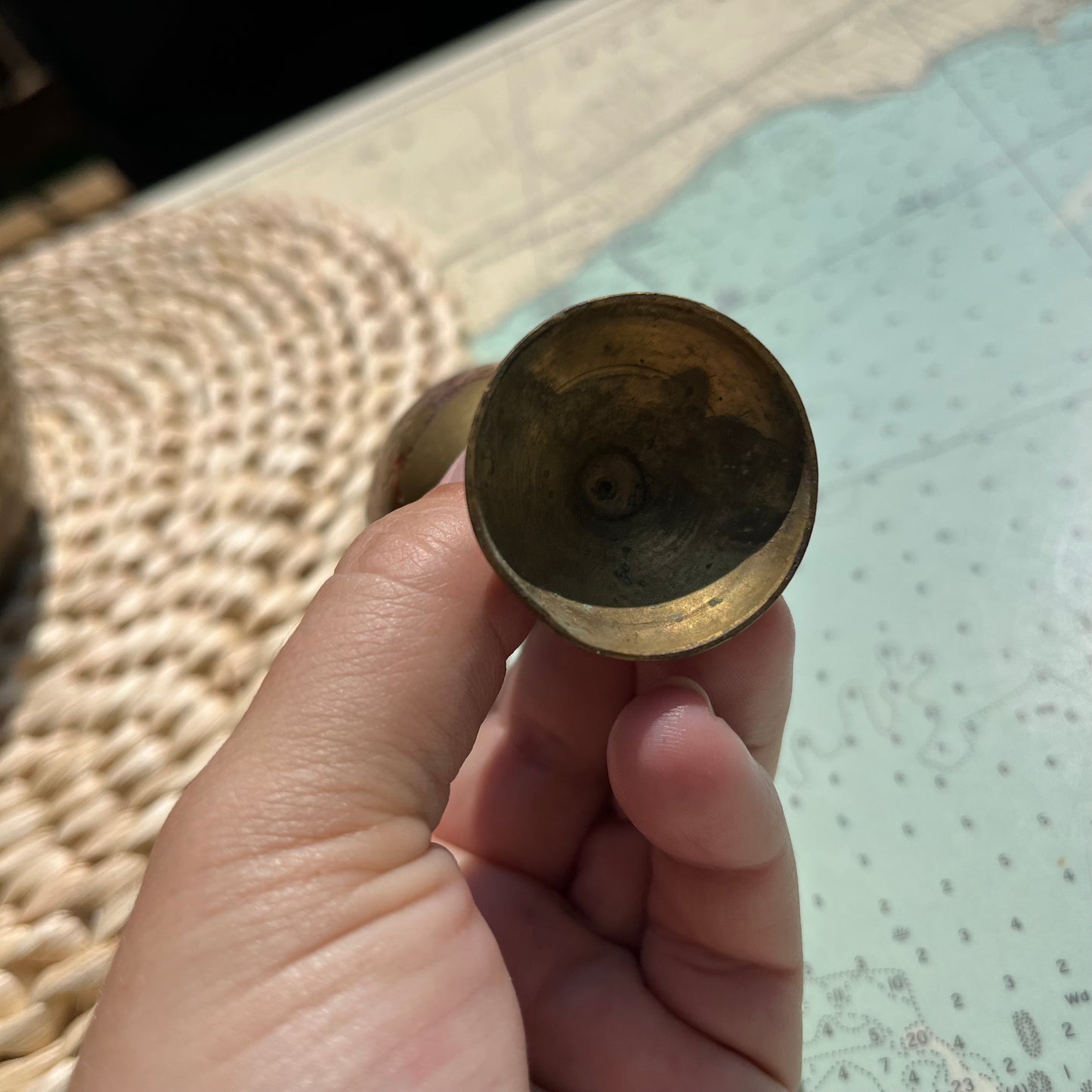 Vintage Floral Brass Mini Wine Goblet