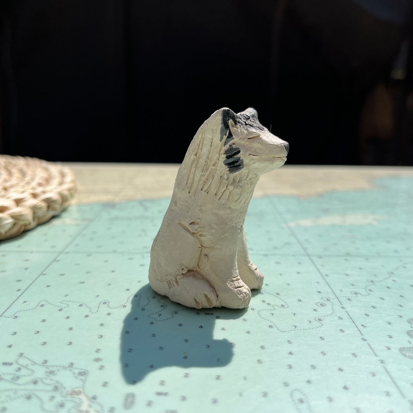 Vintage Miniature Ceramic Handmade Husky