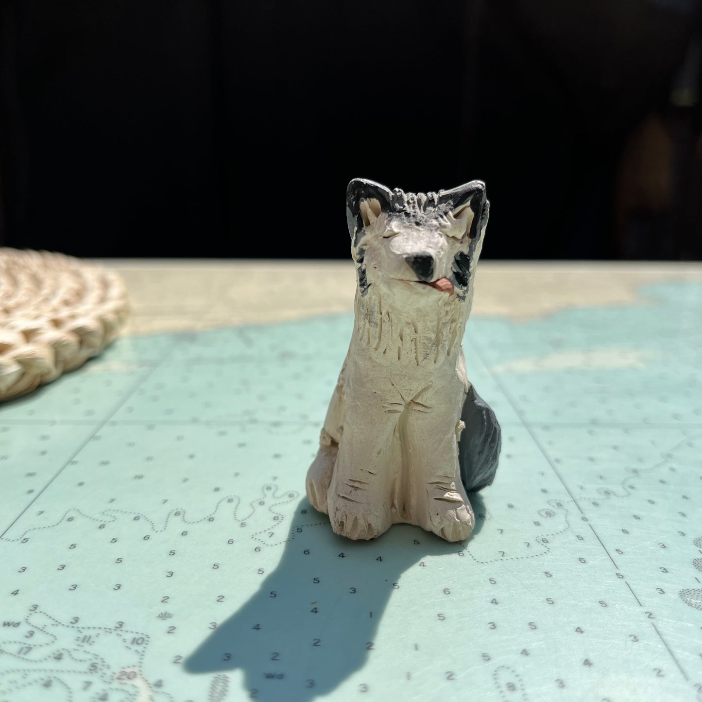 Vintage Miniature Ceramic Handmade Husky