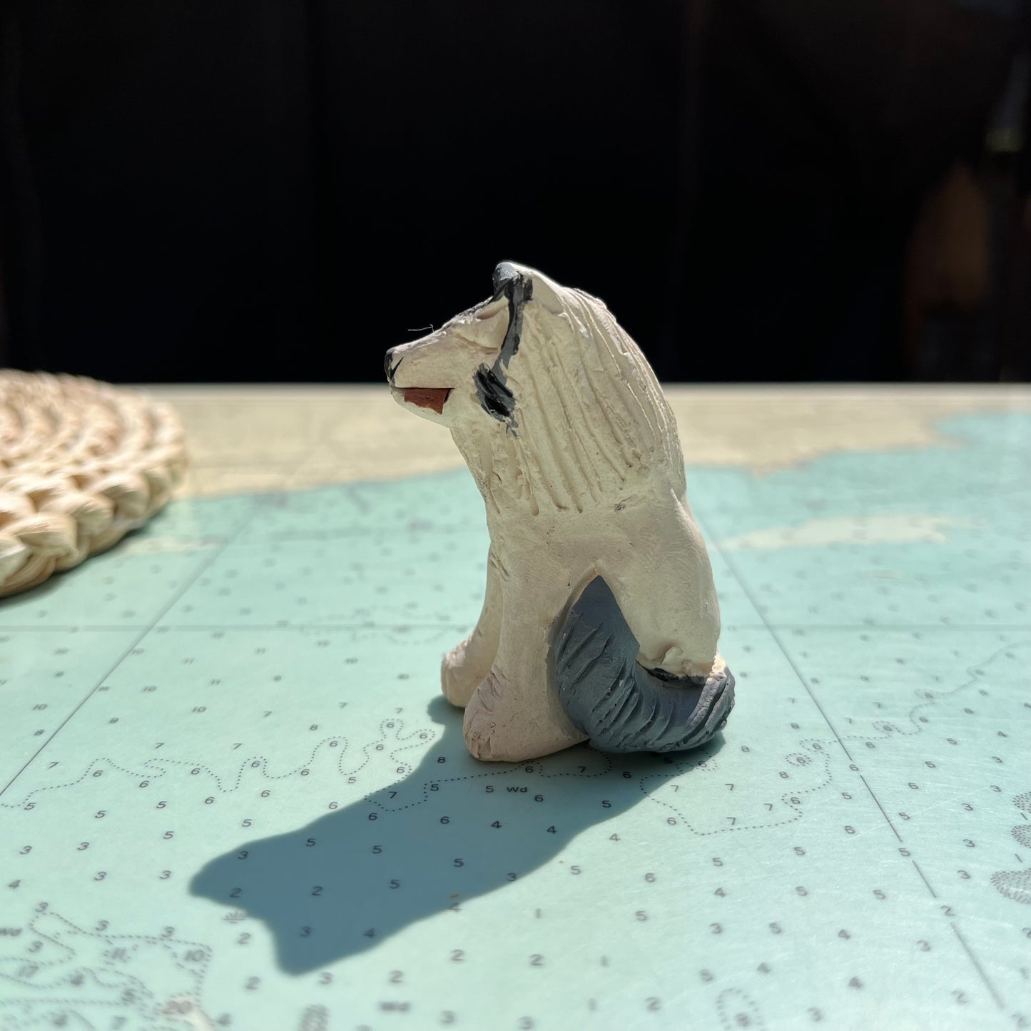 Vintage Miniature Ceramic Handmade Husky