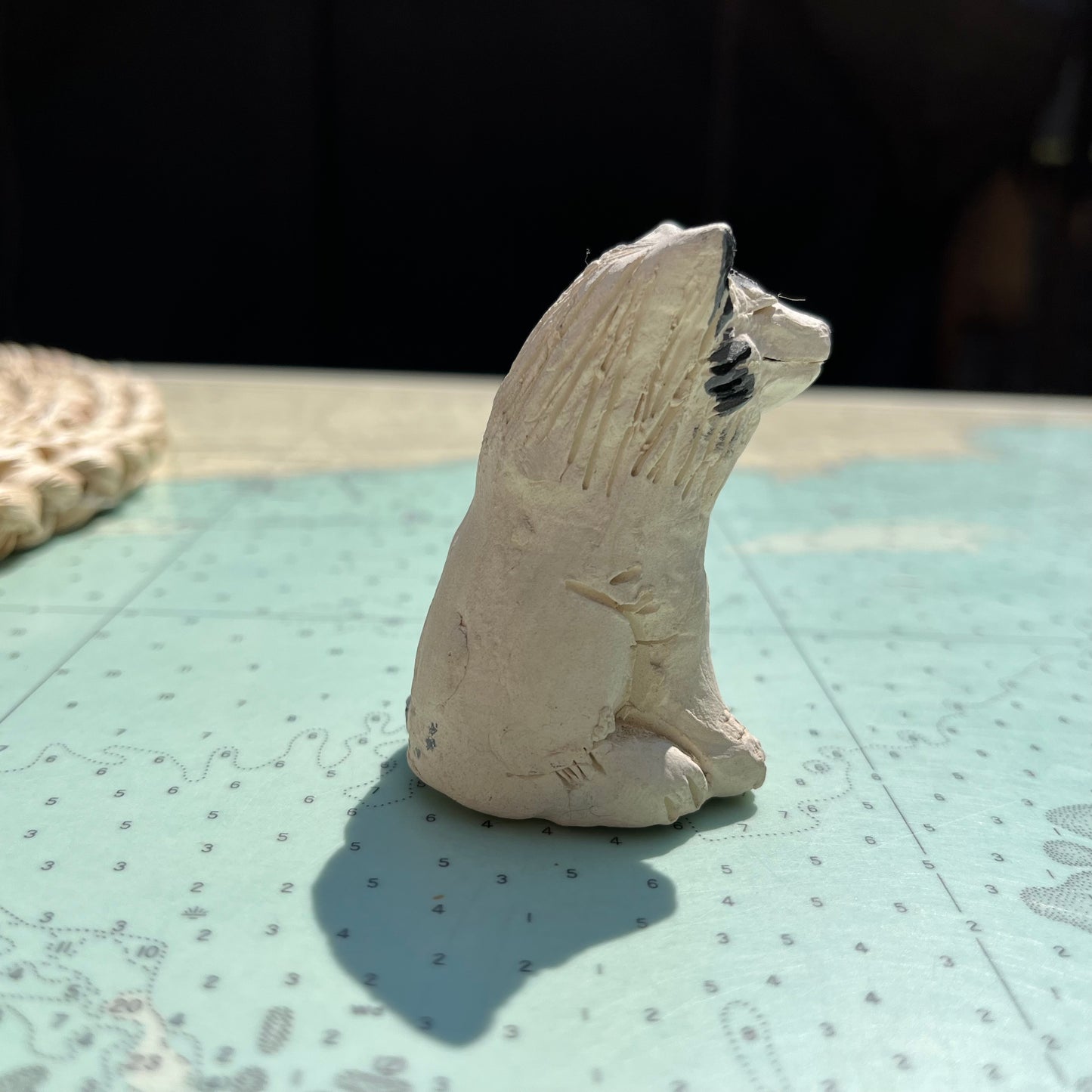 Vintage Miniature Ceramic Handmade Husky