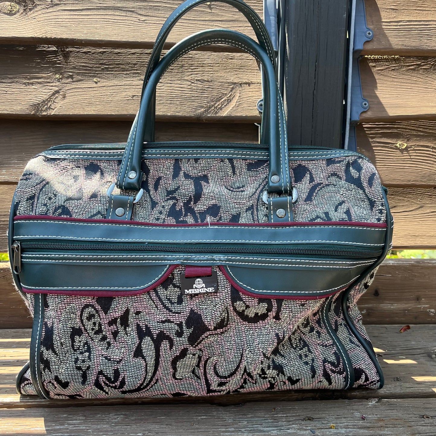 Vintage McBrine Mary Poppins Tapestry Luggage Bag