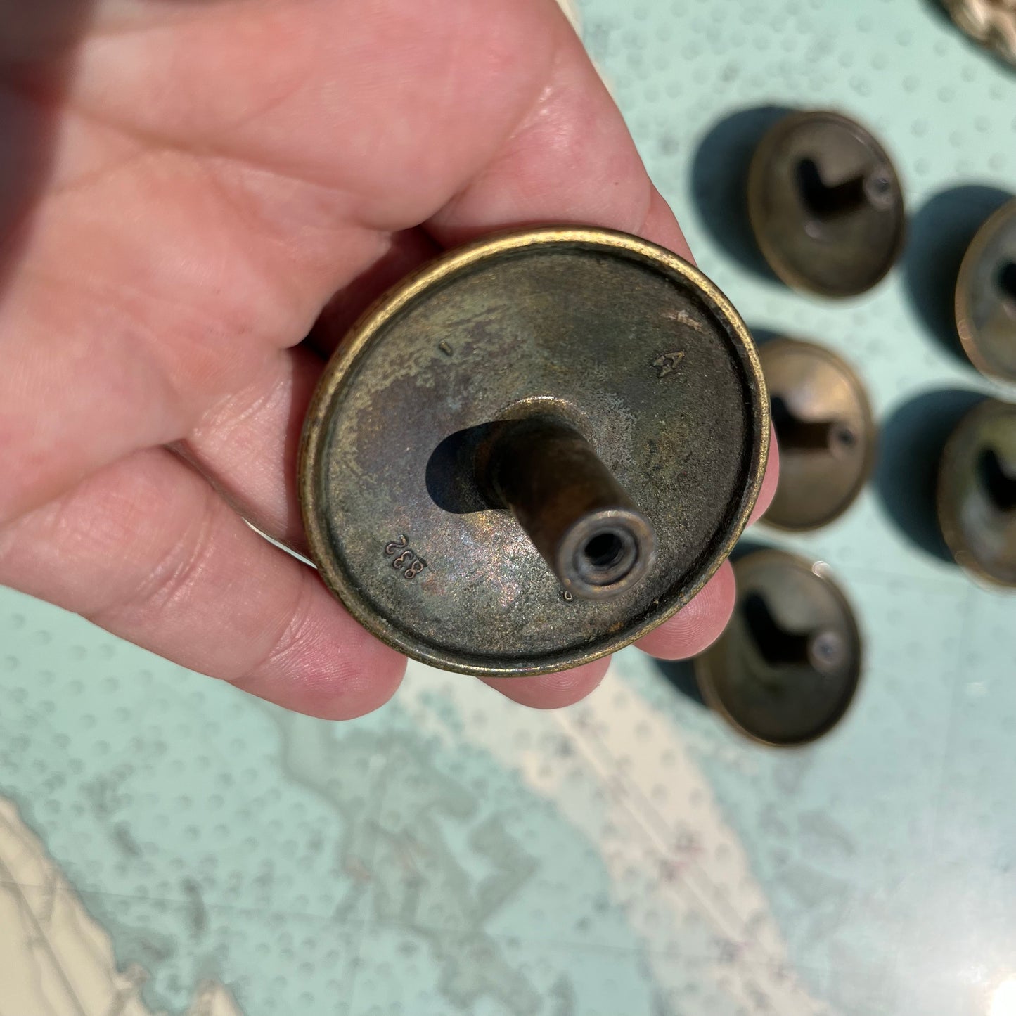 Vintage Ajax Brass Zodiac / Astrology Drawer Pulls / Knobs