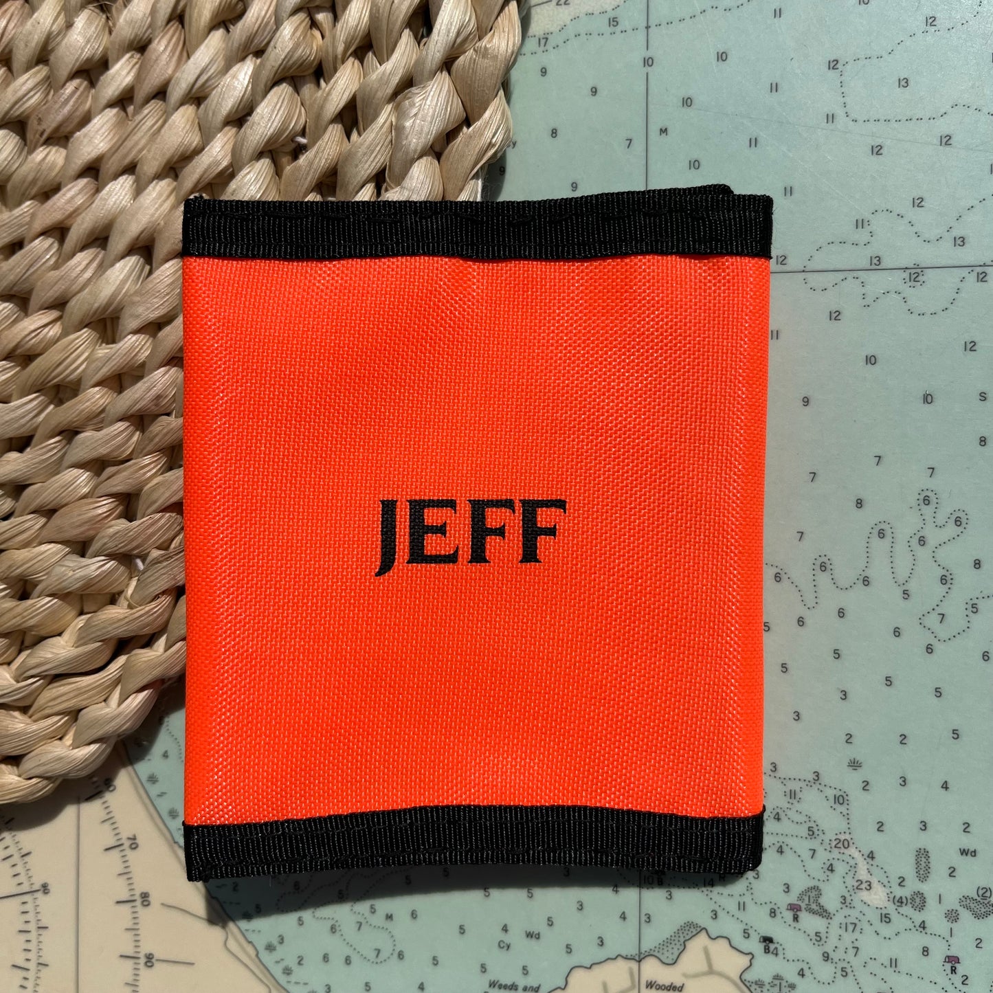Vintage 90s Jeff Neon Velcro Wallet / Pouch / Pocket