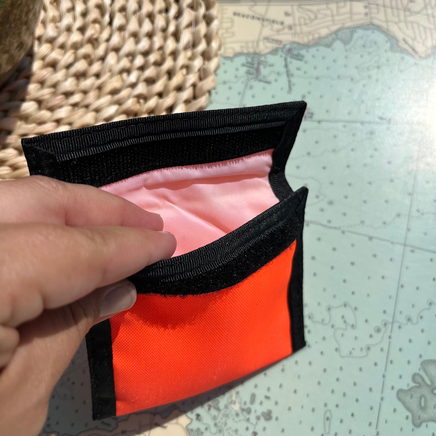 Vintage 90s Jeff Neon Velcro Wallet / Pouch / Pocket