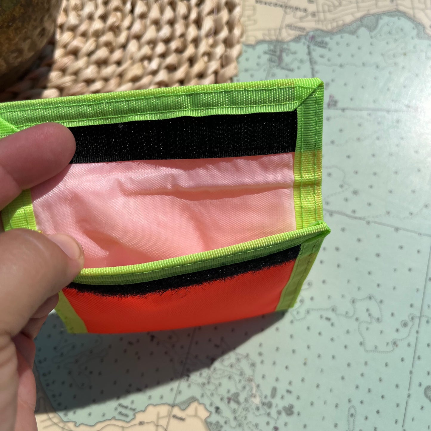 Vintage 90s Mary Neon Velcro Wallet / Pouch / Pocket
