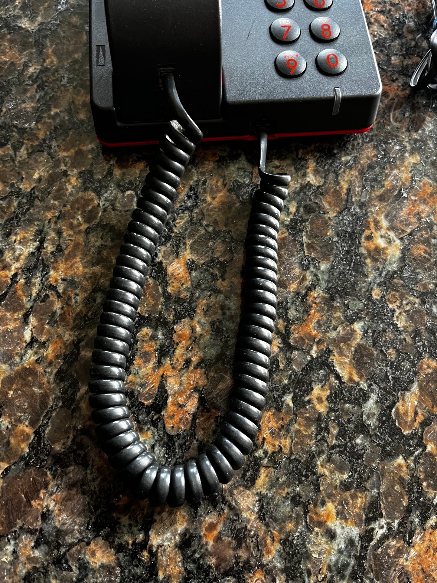 Vintage 80s Mod Swisstel Red and Black Phone