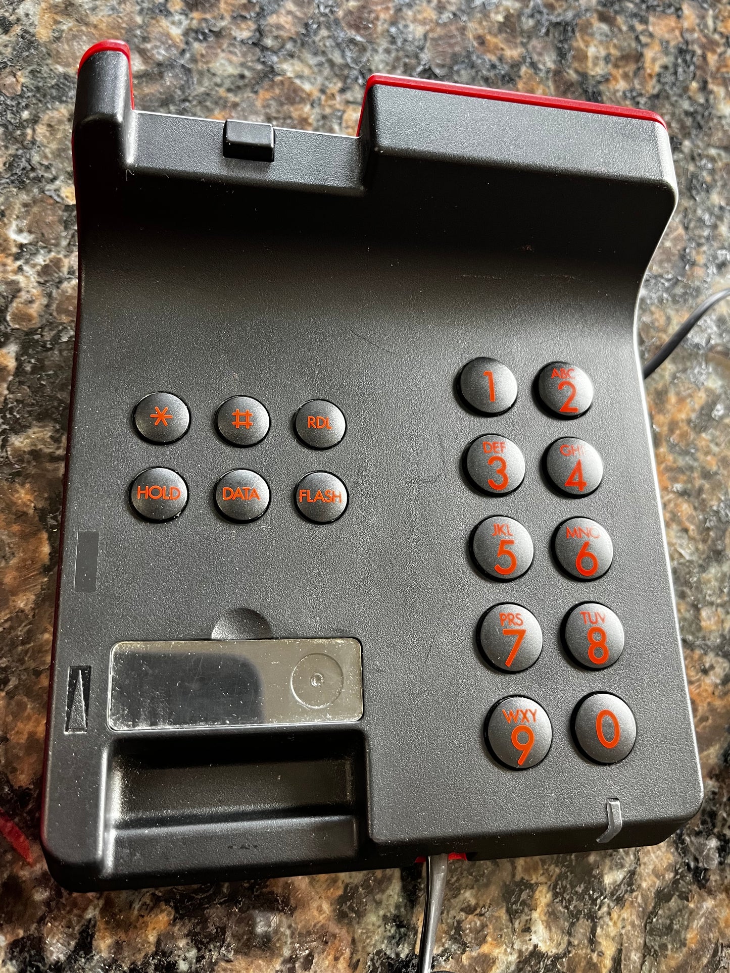 Vintage 80s Mod Swisstel Red and Black Phone