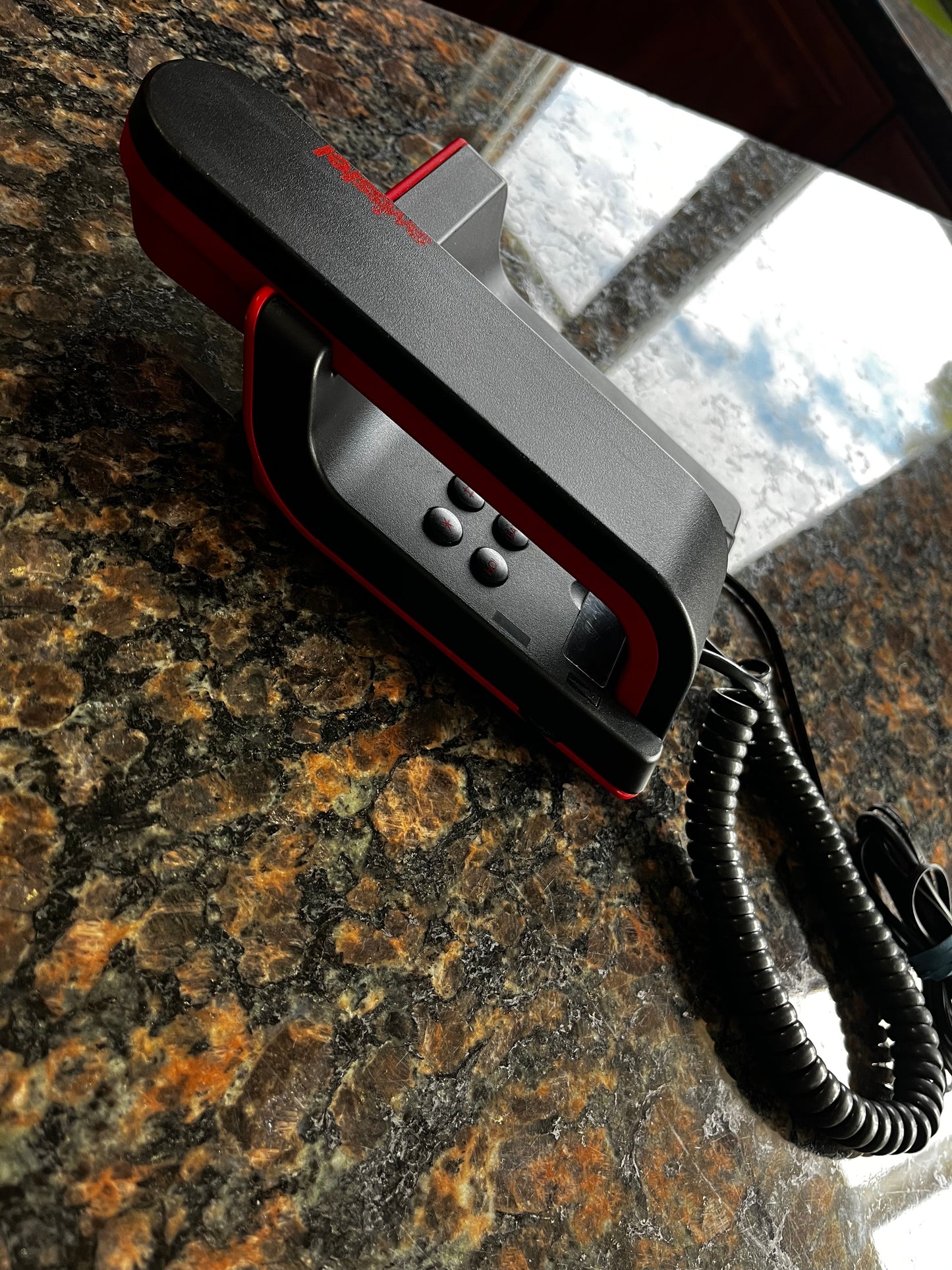 Vintage 80s Mod Swisstel Red and Black Phone