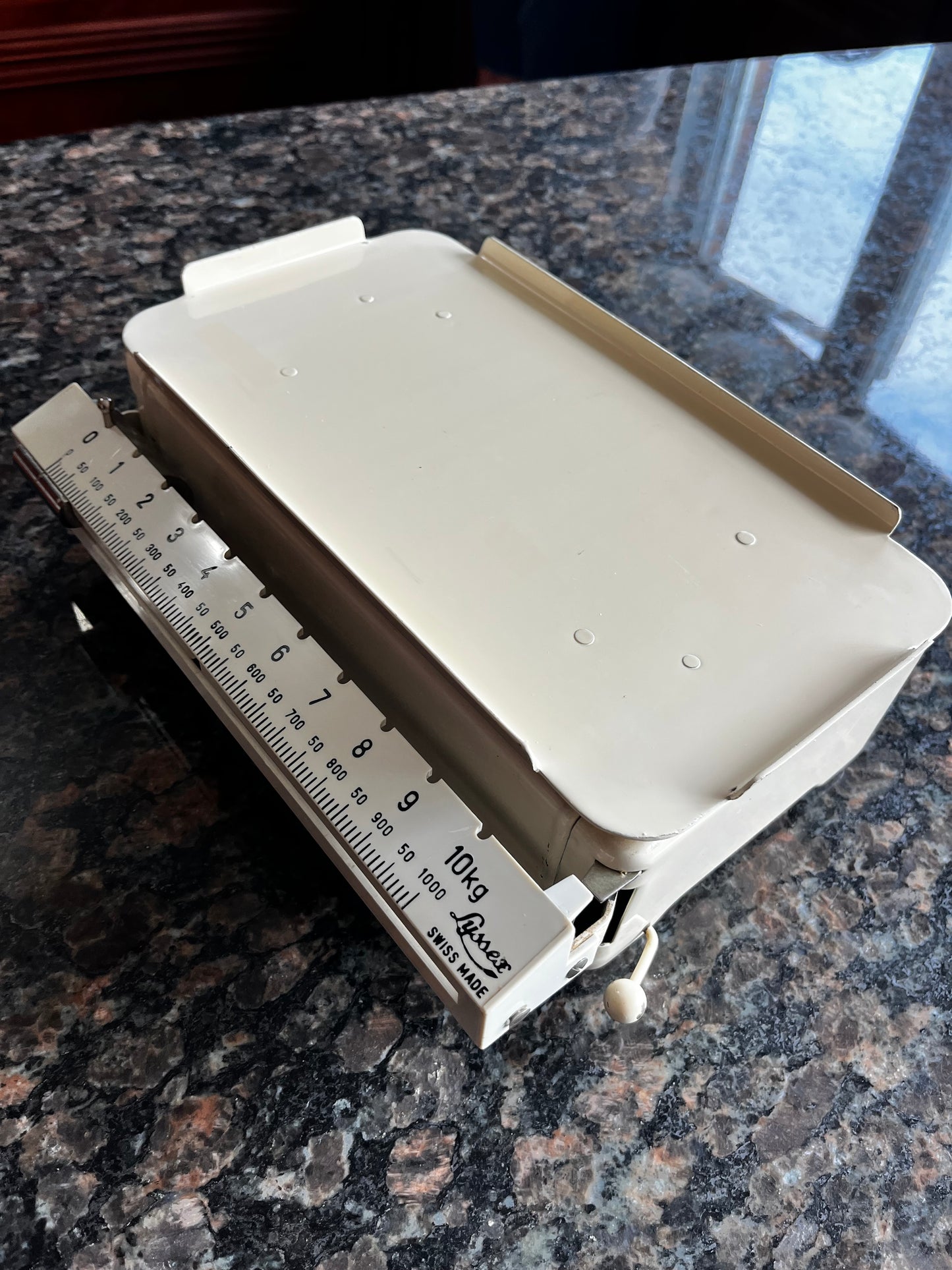 Vintage 50s Lyssex Swiss Made Metal Mail Scale 10kg