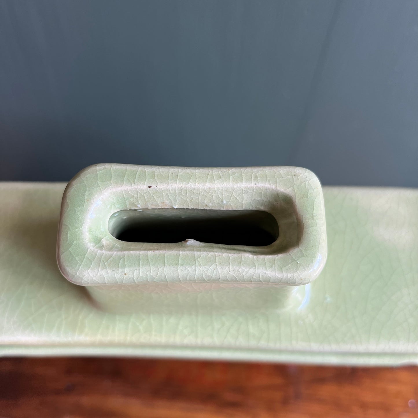 Vintage Green Textured Oversized Ceramic Vase