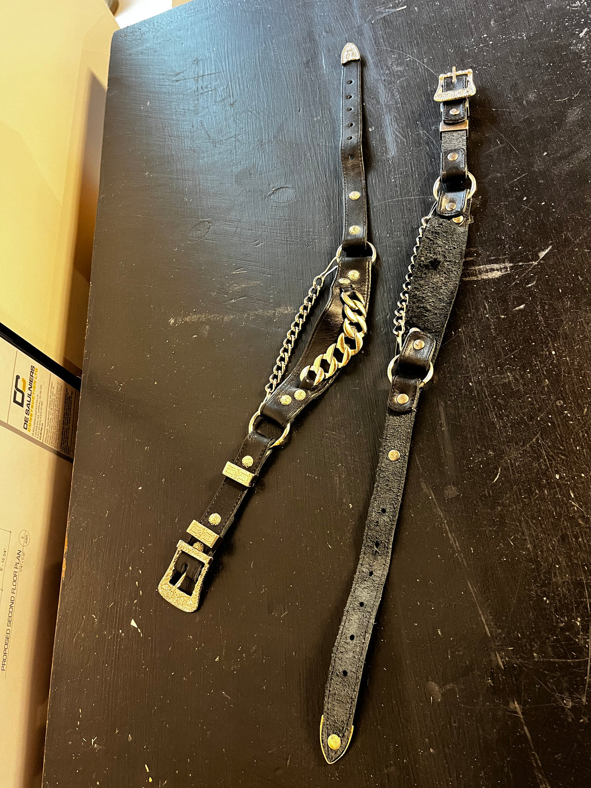 Vintage Leather Cowboy Boot Harness / Chain Accessories