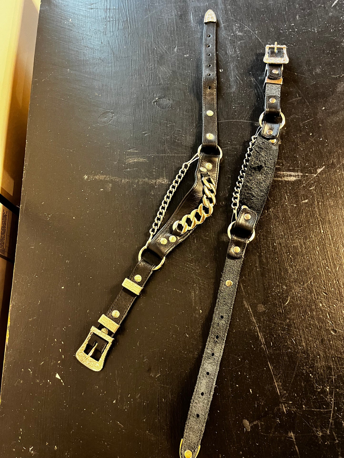 Vintage Leather Cowboy Boot Harness / Chain Accessories