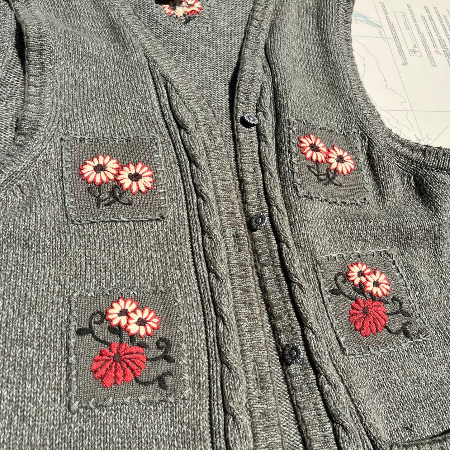 Vintage Northern Reflections Floral Embroidered Vest