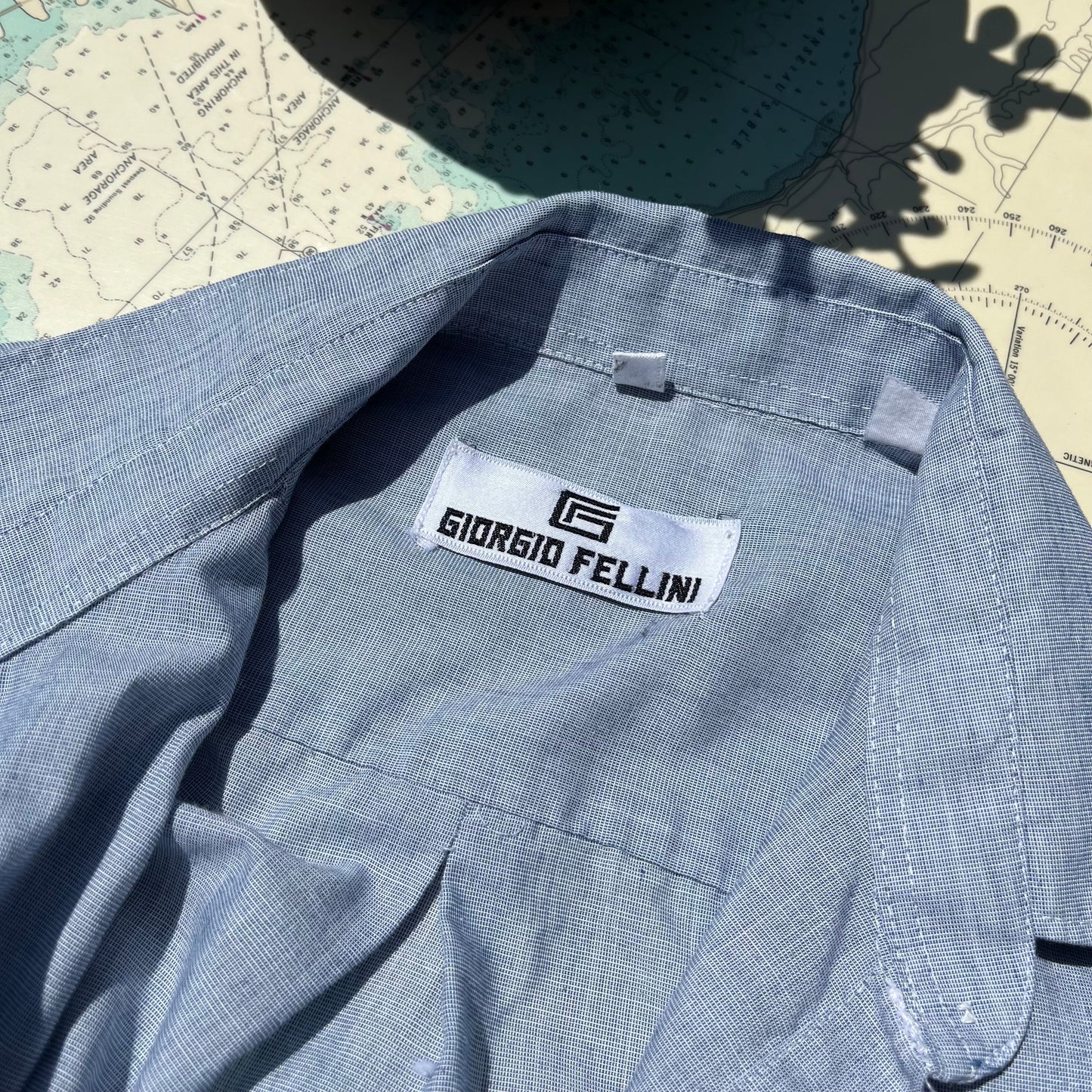 Vintage Giorgio Fellini Blue Button Up Shirt