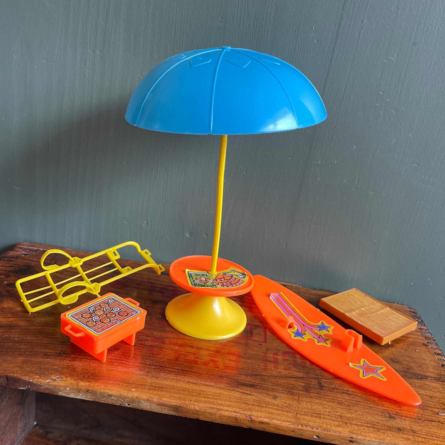 Vintage 70s Barbie Beach Accessories