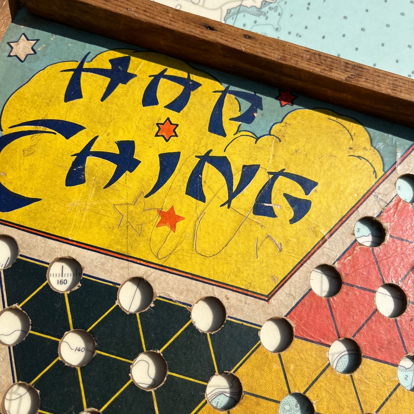 Vintage 40s Chinese Checkers Board Games with Marbles