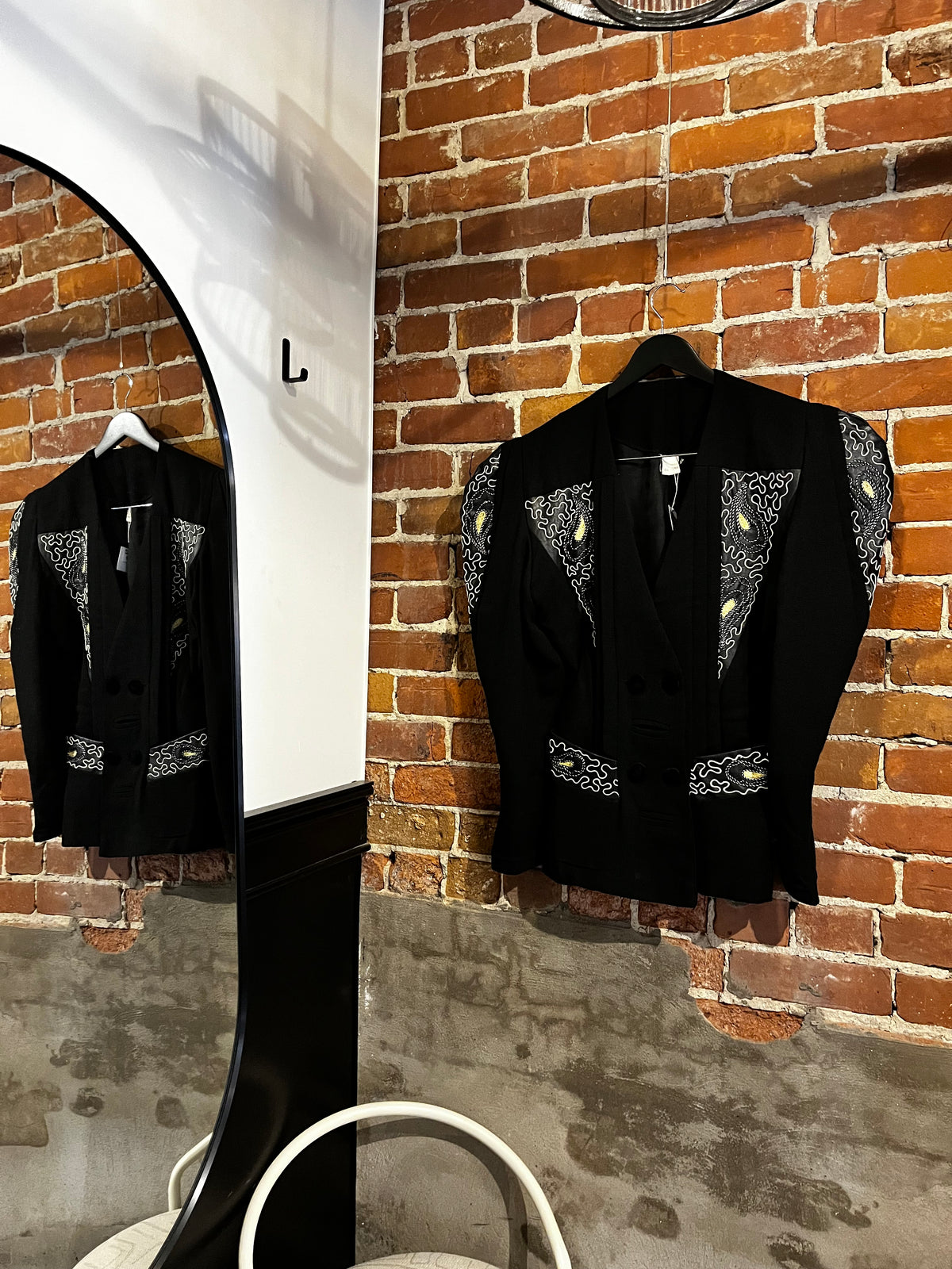 Vintage 80s Maick Harold Funky Black Embellished Blazer