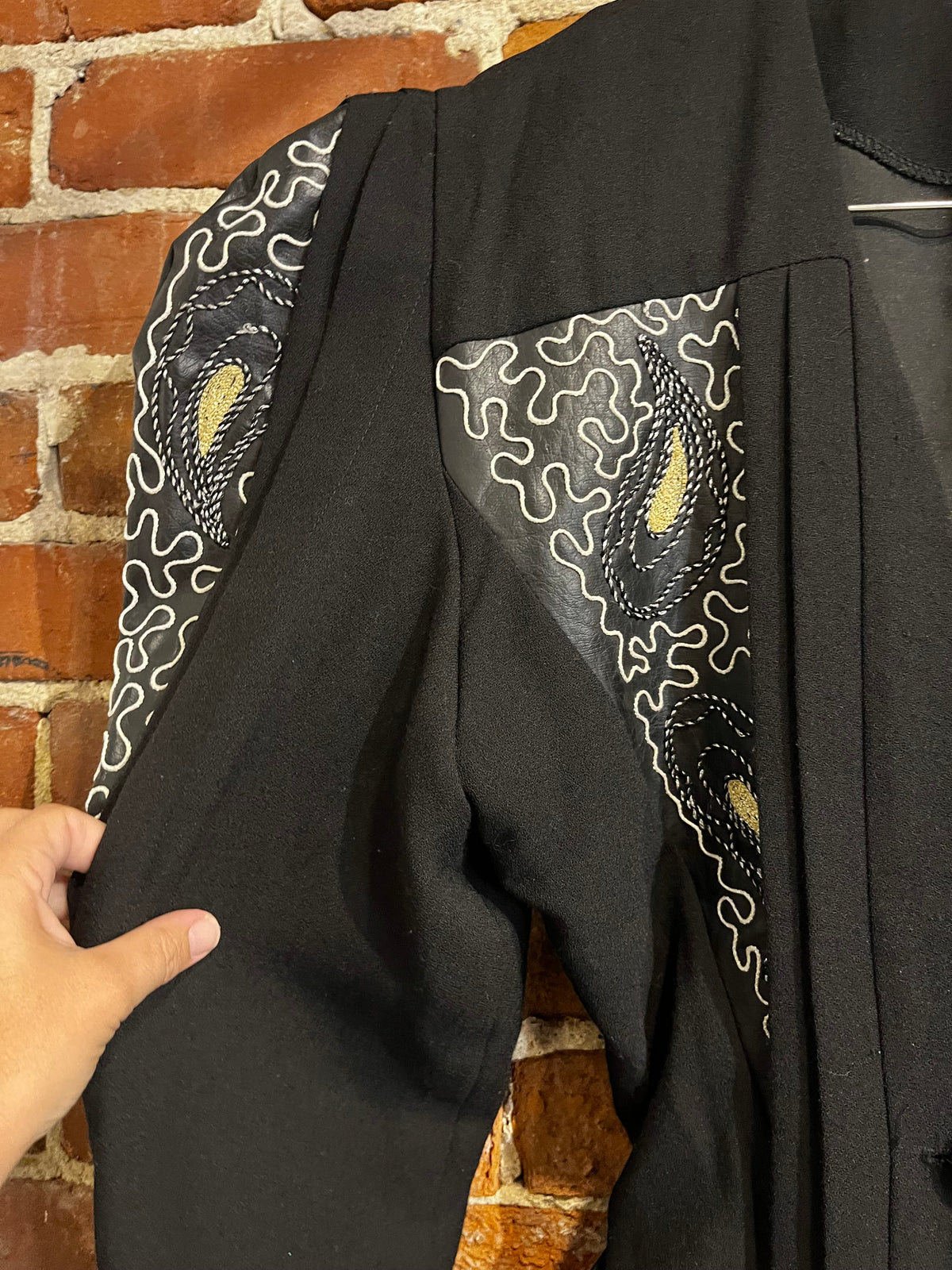 Vintage 80s Maick Harold Funky Black Embellished Blazer