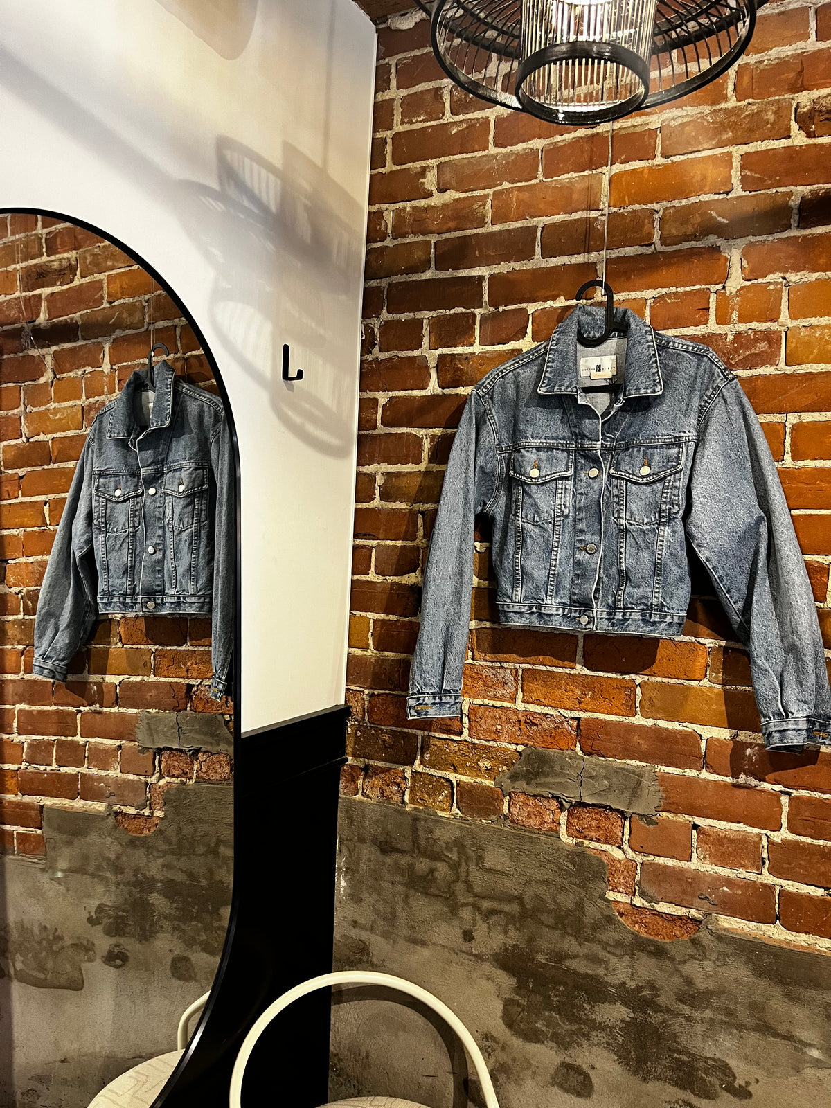 Vintage 90s Cotton Ginny Cropped Light Wash Jean Jacket