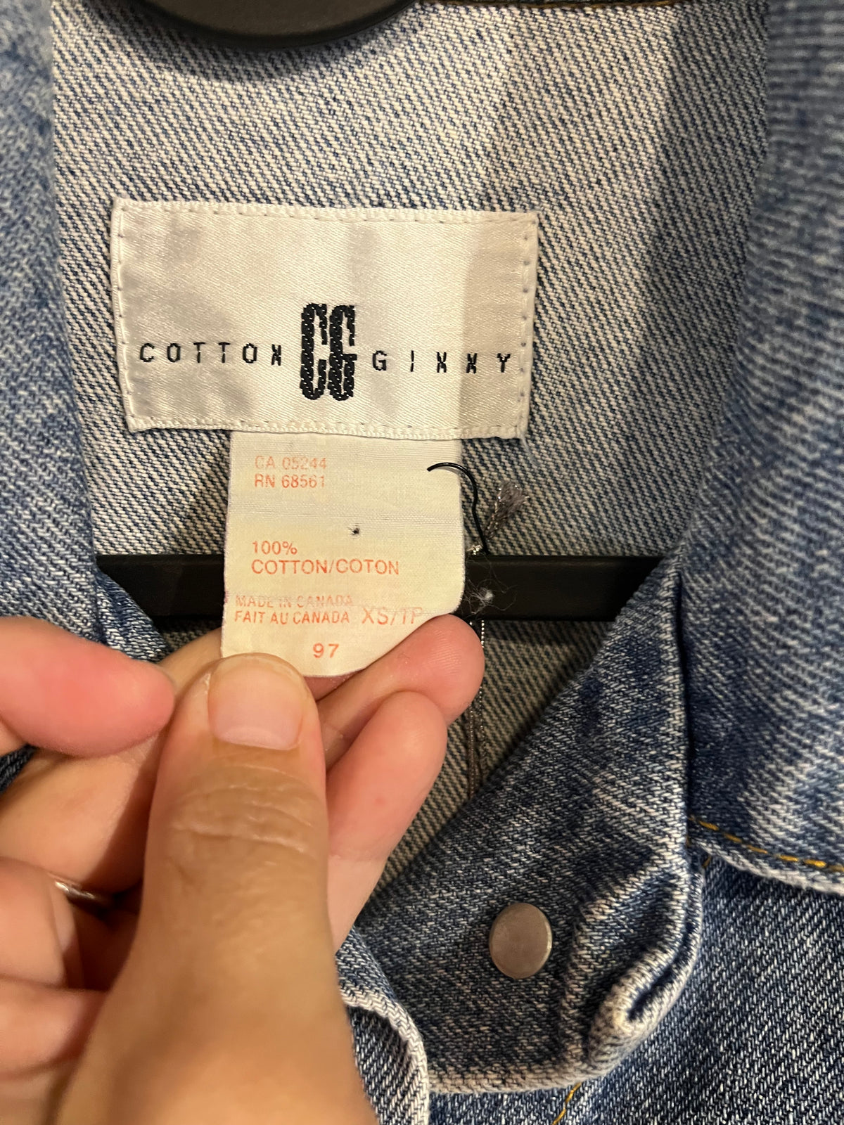 Vintage 90s Cotton Ginny Cropped Light Wash Jean Jacket
