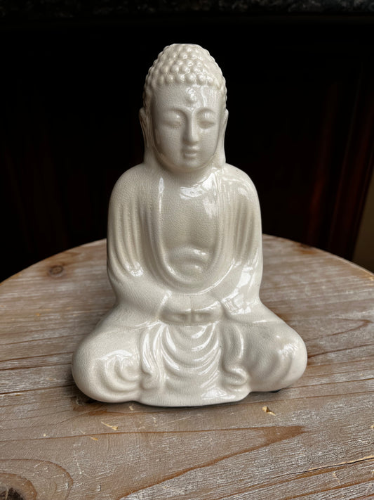Vintage Ceramic Meditating Buddha Statue