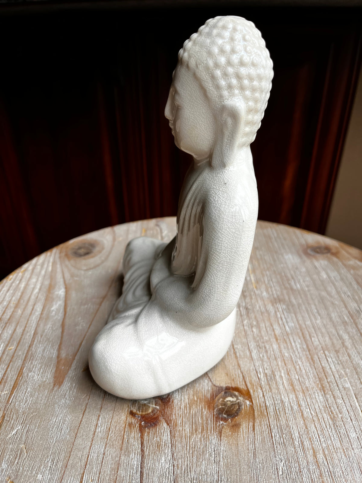Vintage Ceramic Meditating Buddha Statue