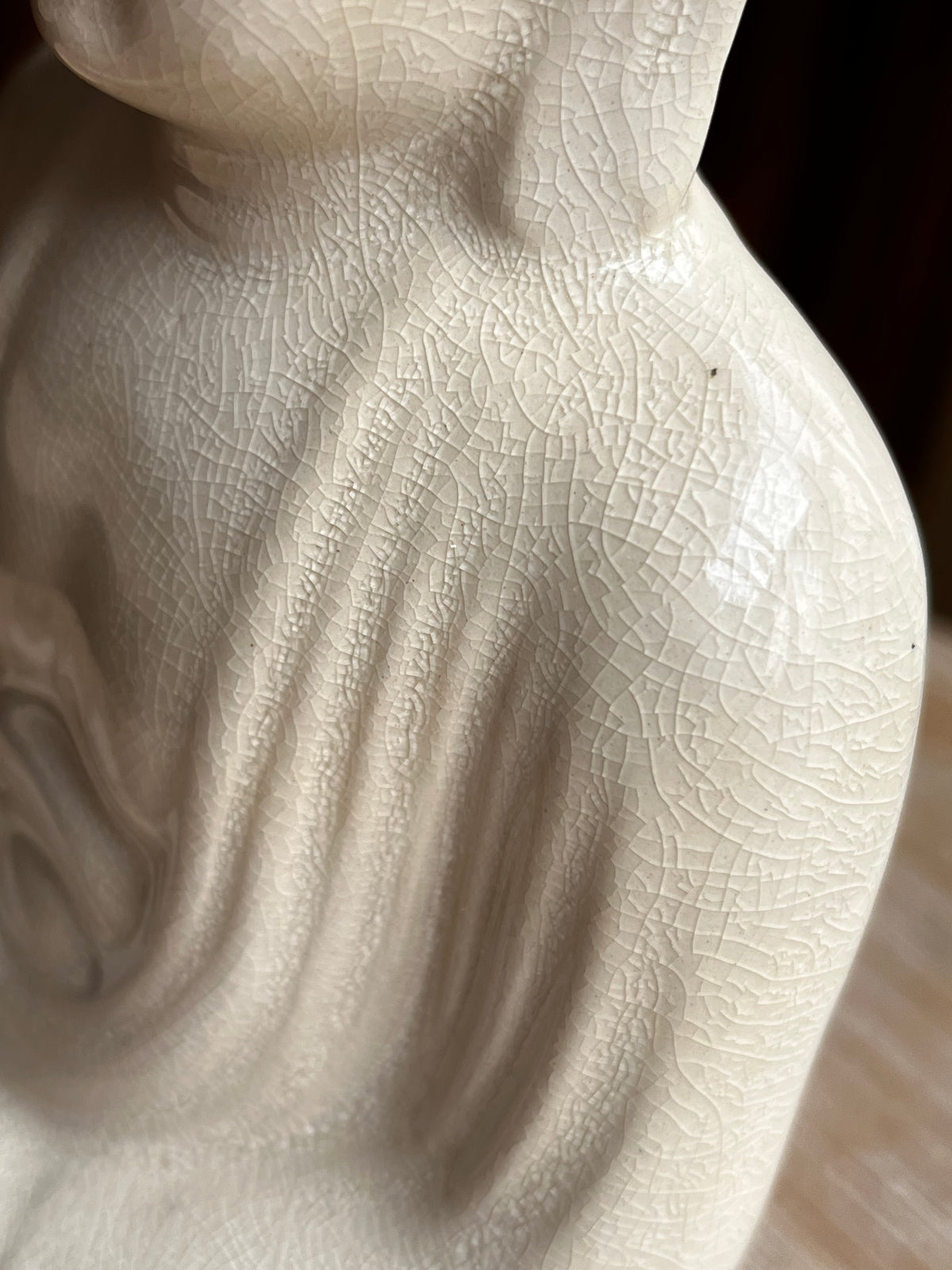 Vintage Ceramic Meditating Buddha Statue