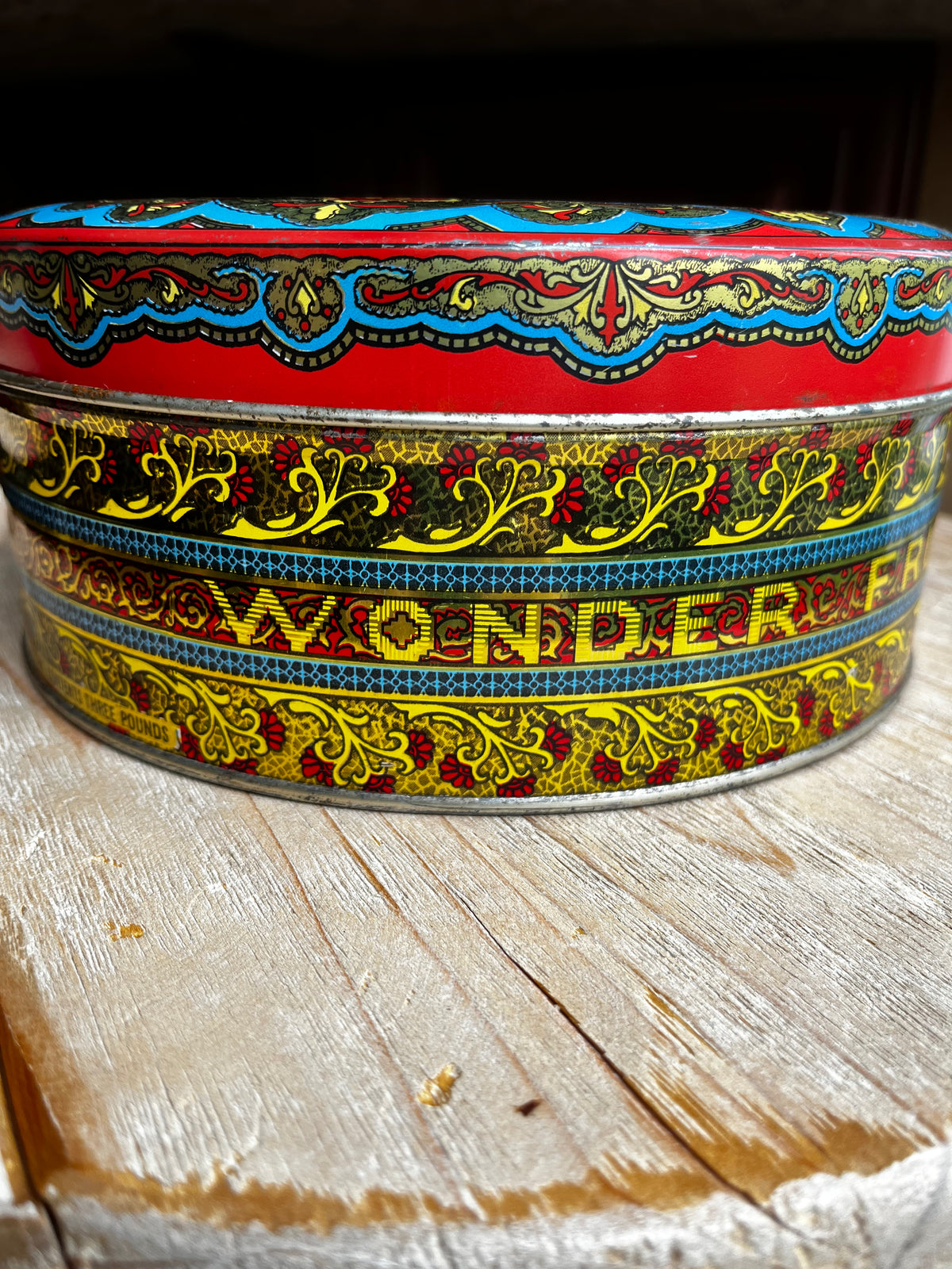 Vintage Wonder Fruit Cake Colourful Tin